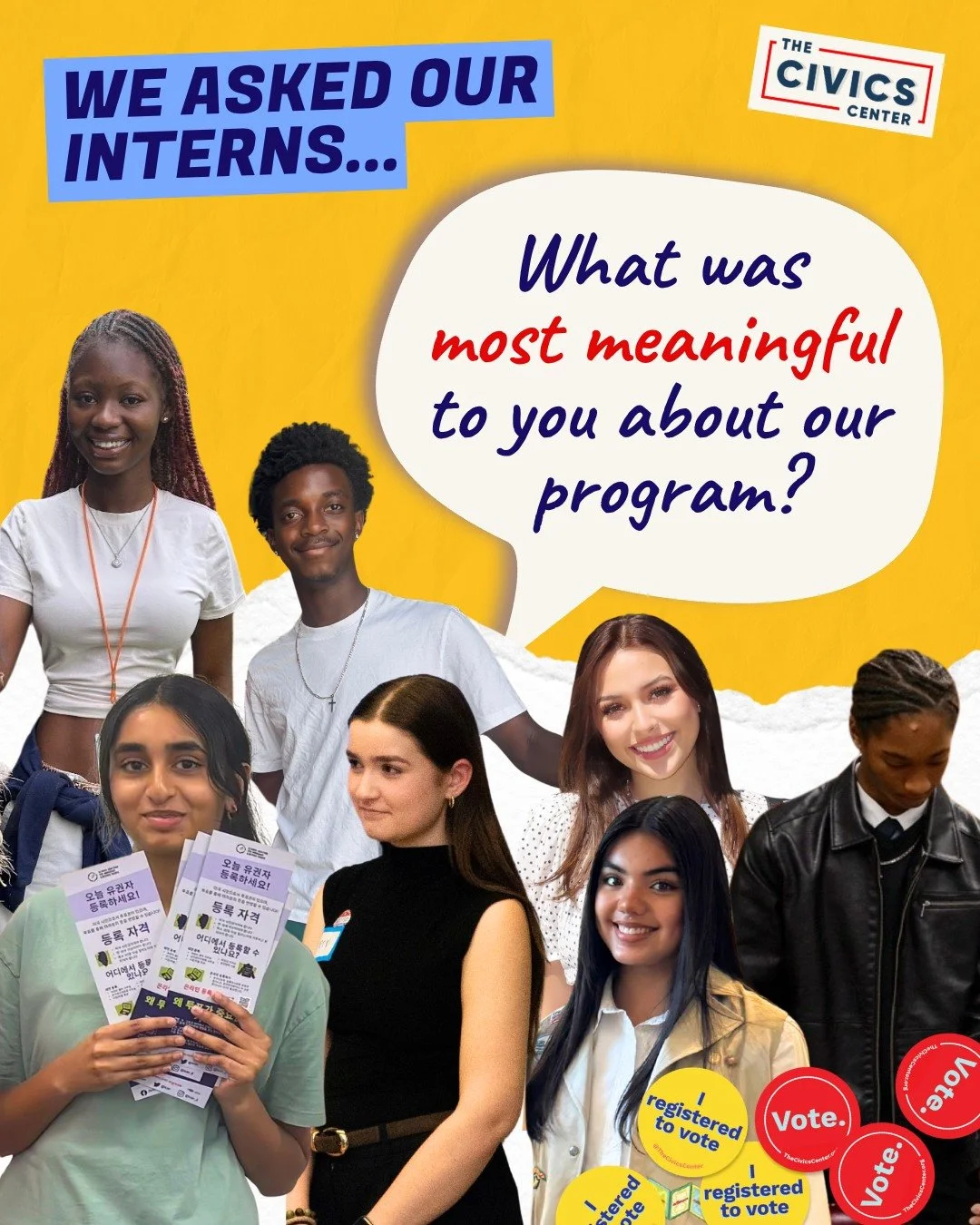 💙 We're so proud of our 2026 summer interns! Like youth all around the country, our high school interns were engaged, collaborative, and excited to make a difference in their communities. 

Want to be a part of it? 

🫵 YOU can bring voter registrat