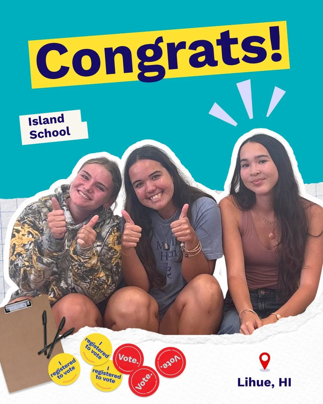 Congratulations to the students at Island School for hosting a voter registration drive! 👏 We're so glad you had fun helping your classmates register.

Want to run one at your school? Comment "DRIVE" and we'll send you everything you need 