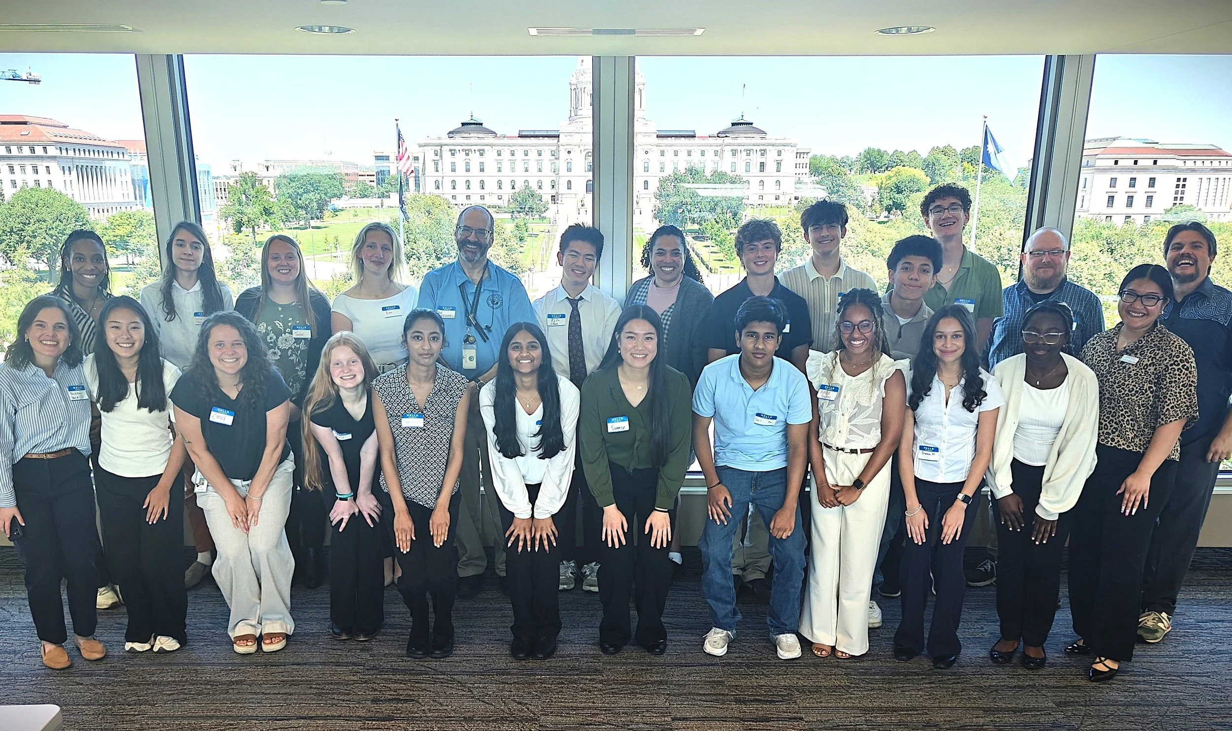 Michael Wall with Minnesota high school students at a Youth Day at the Capitol planning meeting