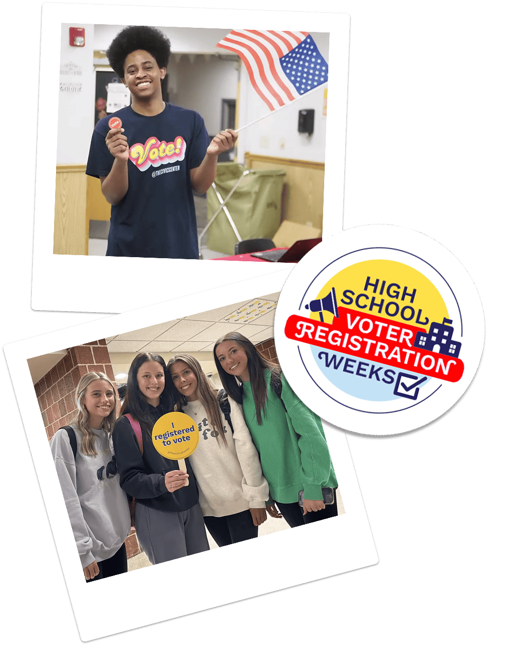 Students participating in high school voter registration drives