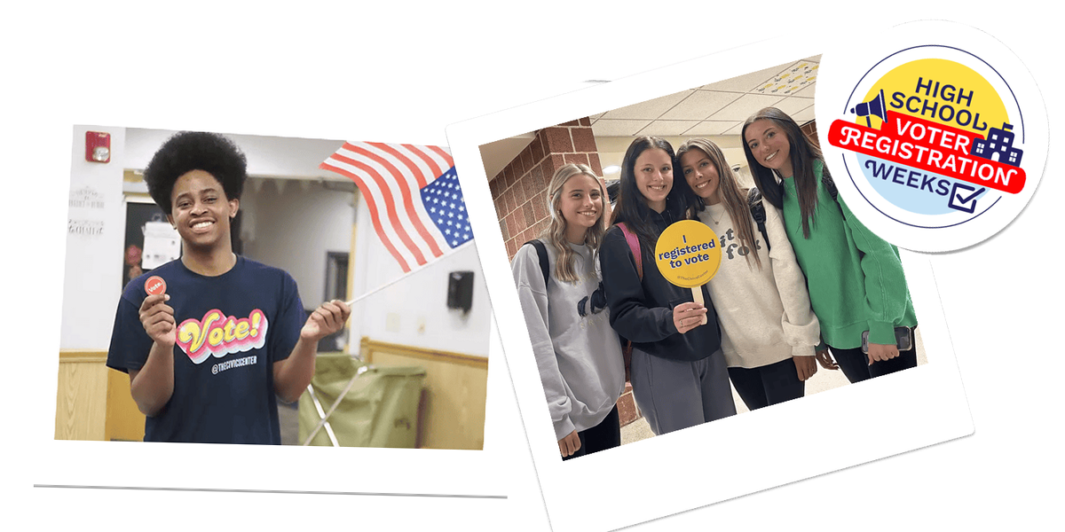 Students participating in high school voter registration drives