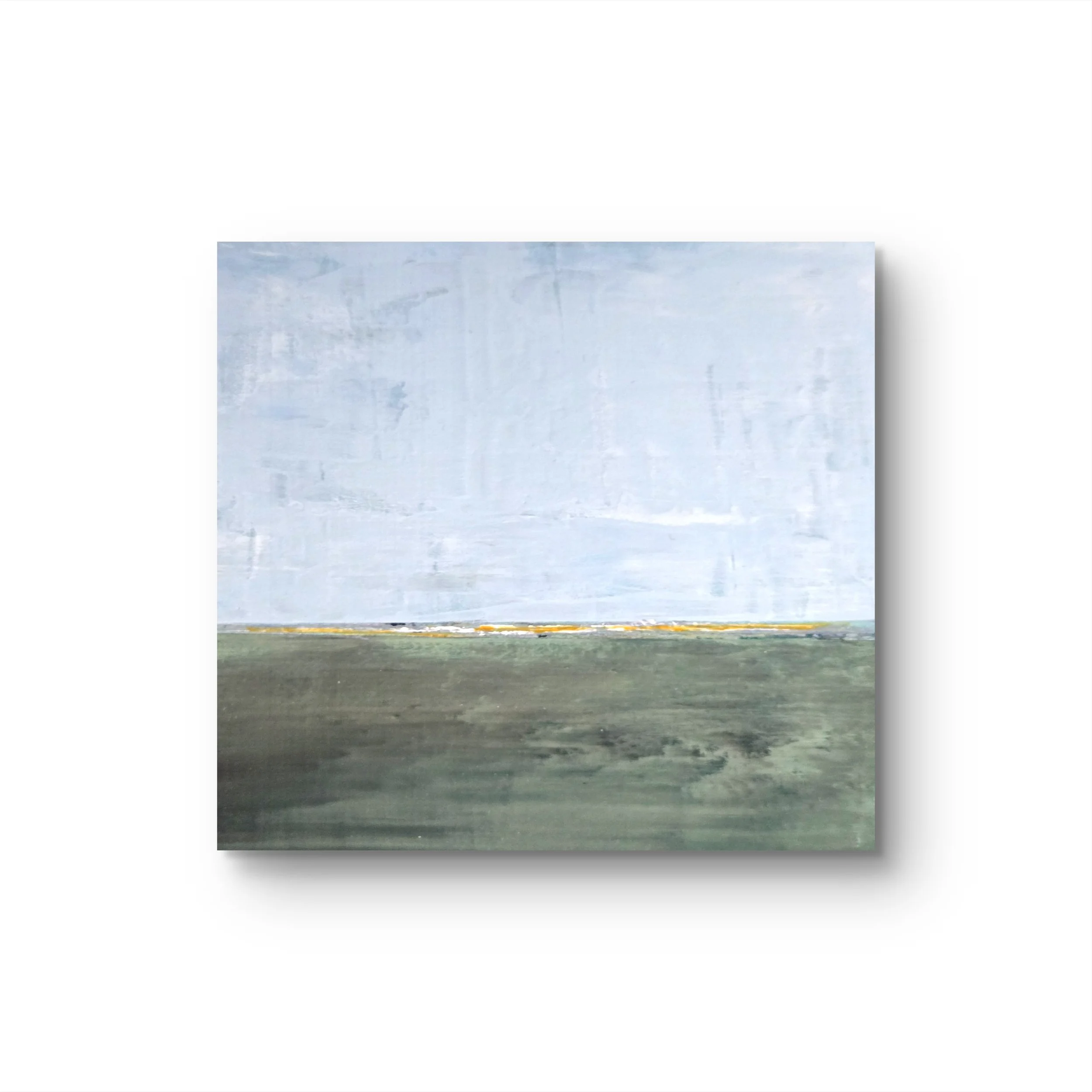 View Out My Window. Mixed media acrylic art on wood. 6H x 6W SOLD