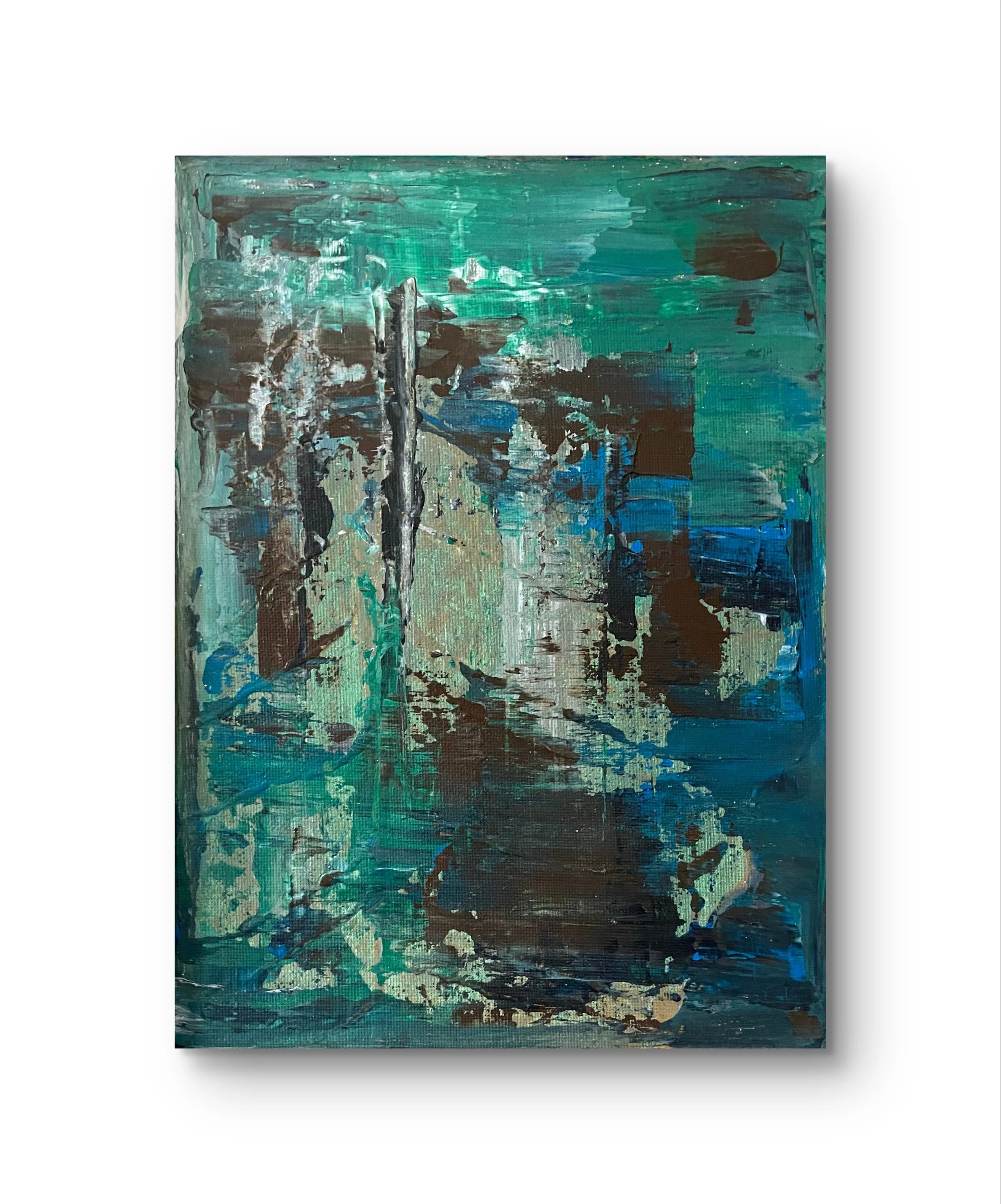 Park City Trails.Mixed media acrylic art on canvas. 12H x 12W SOLD