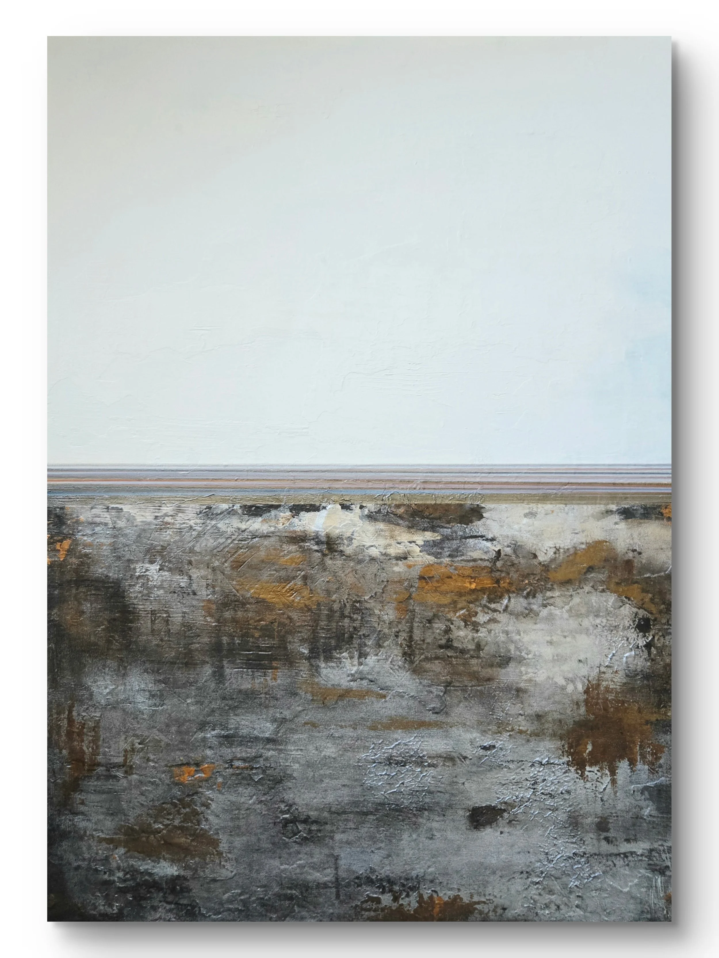 The Great Salt Lake. Mixed media acrylic on canvas.      40 x 30 -  $2000 