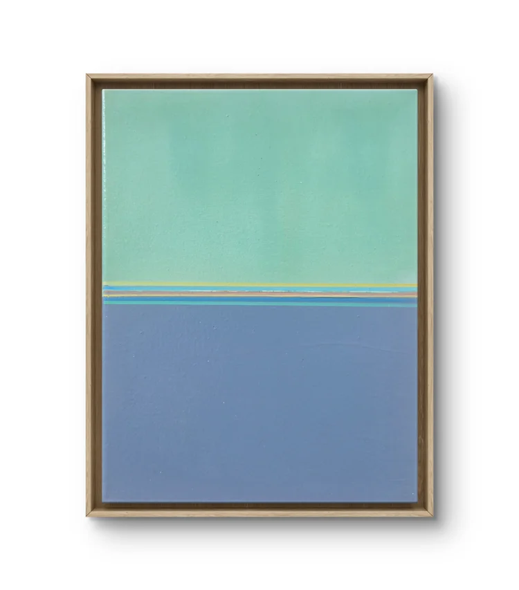 Green & Blue. Framed acrylic on canvas. 11.5 x 9.5 - $400