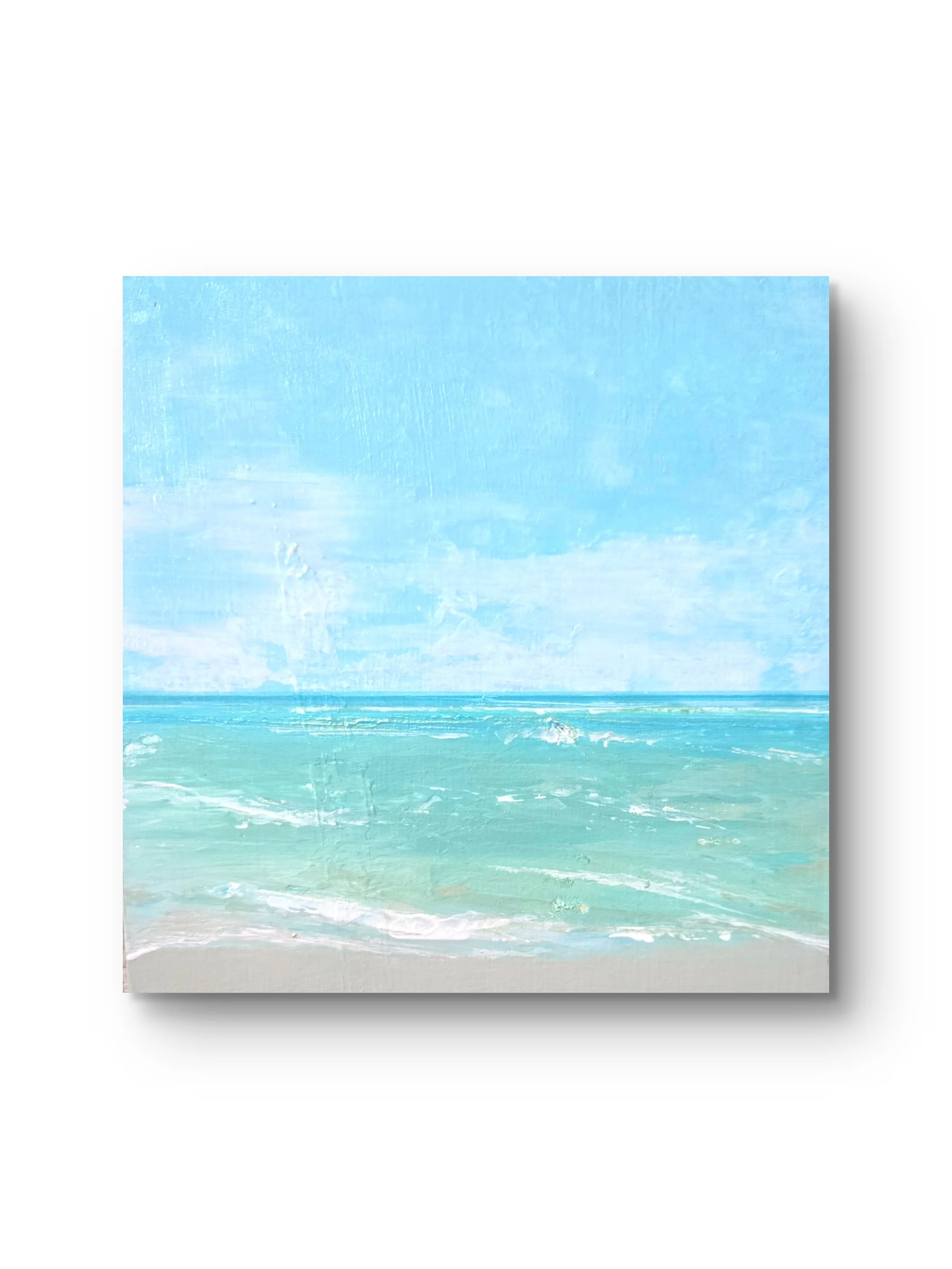 Time & Tide. Textured acrylic on wood. 6H x 6W SOLD