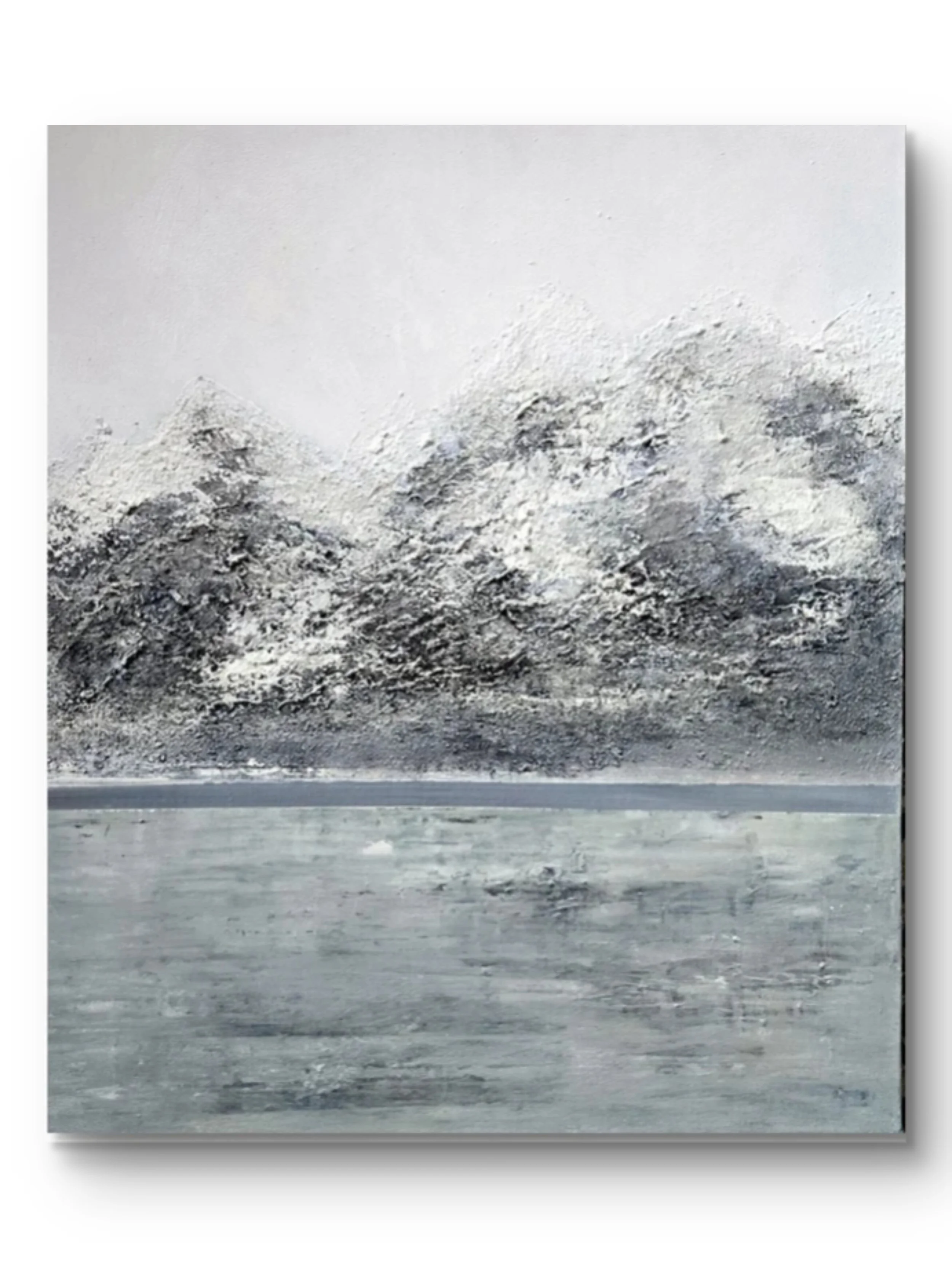 Snowy Mountains. Textured mixed media acrylic on canvas. 20 x 24 - SOLD