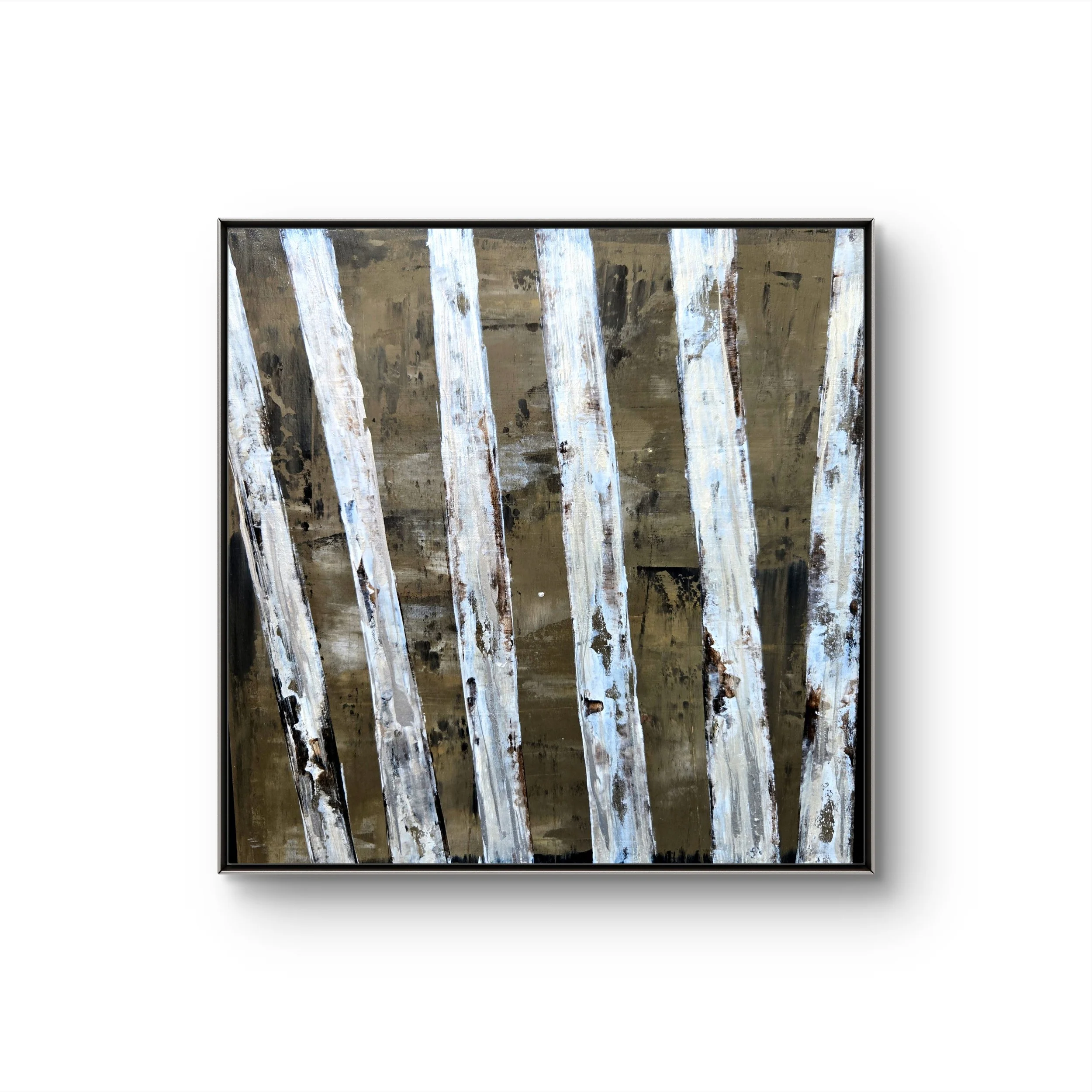 Winter Aspen 1. Mixed media acrylic art on a wood panel
12H x 12W x 2D  SOLD