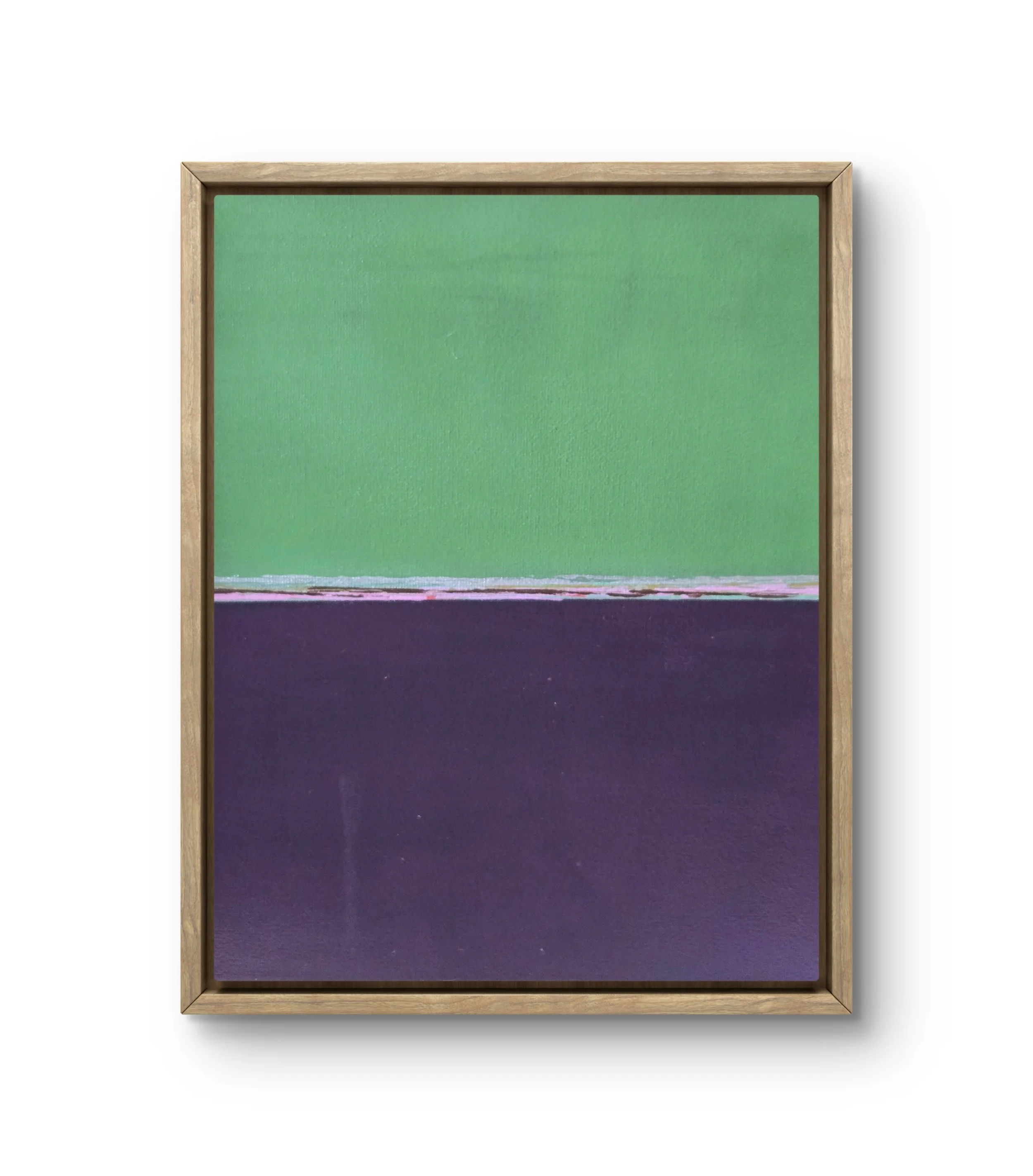 Green & Purple. Framed acrylic on canvas.  11.5 x 9.5 - $500