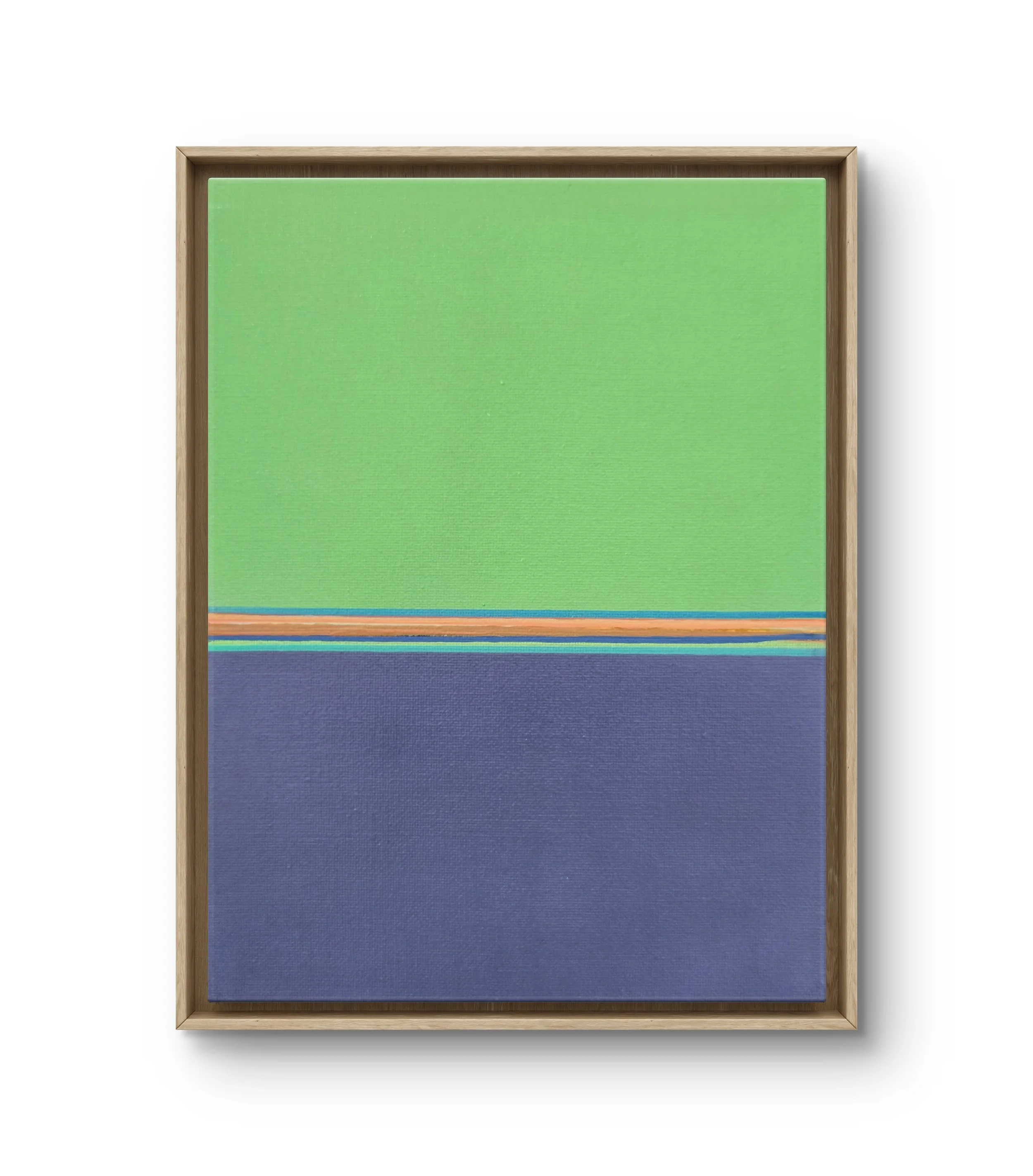 Green & Marine Blue. Framed acrylic on canvas. 11.5 x 9.5 - $400