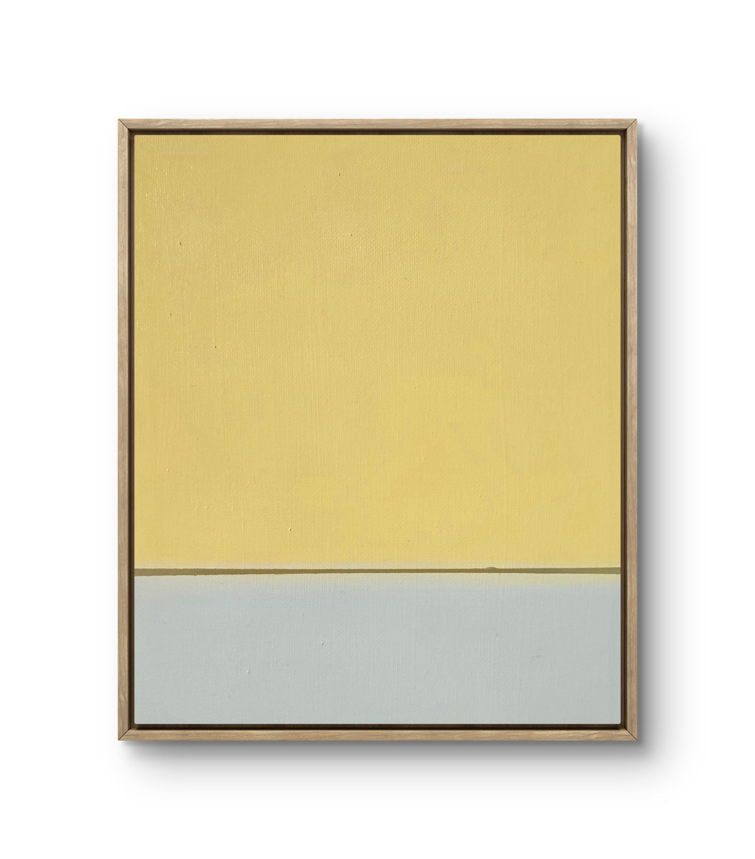 Yellow & Beige. Framed acrylic on canvas.  11.5 x 9.5 - $500