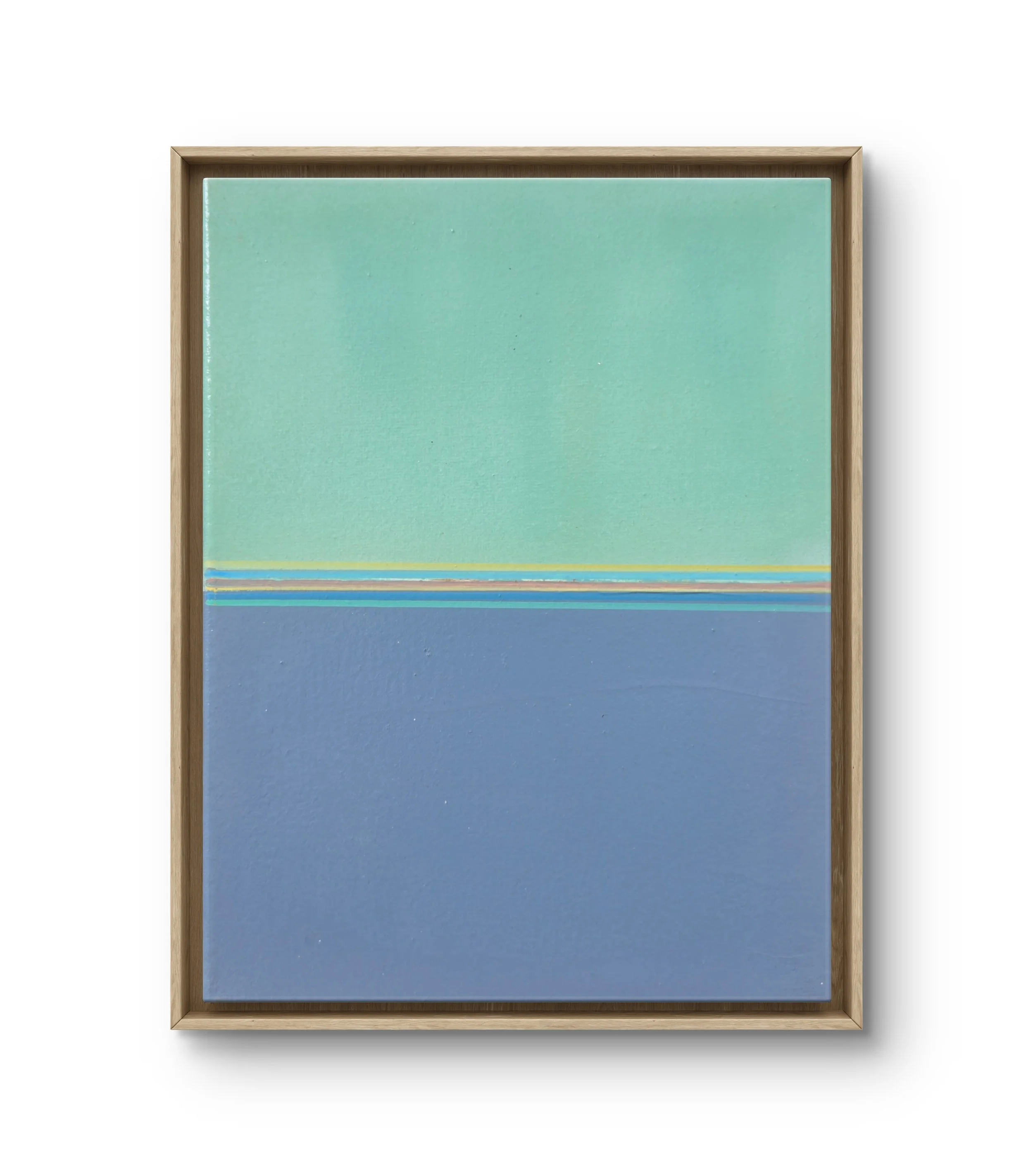 Green & Blue. Framed acrylic on canvas.  11.5 x 9.5 - $500