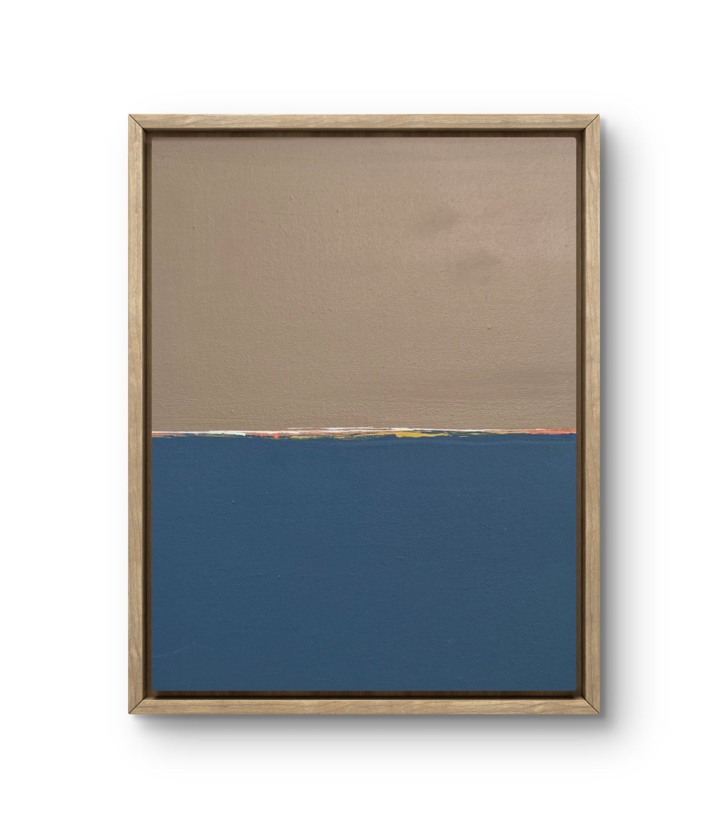 Brown & Navy. Framed acrylic on canvas.  11.5 x 9.5 - $500