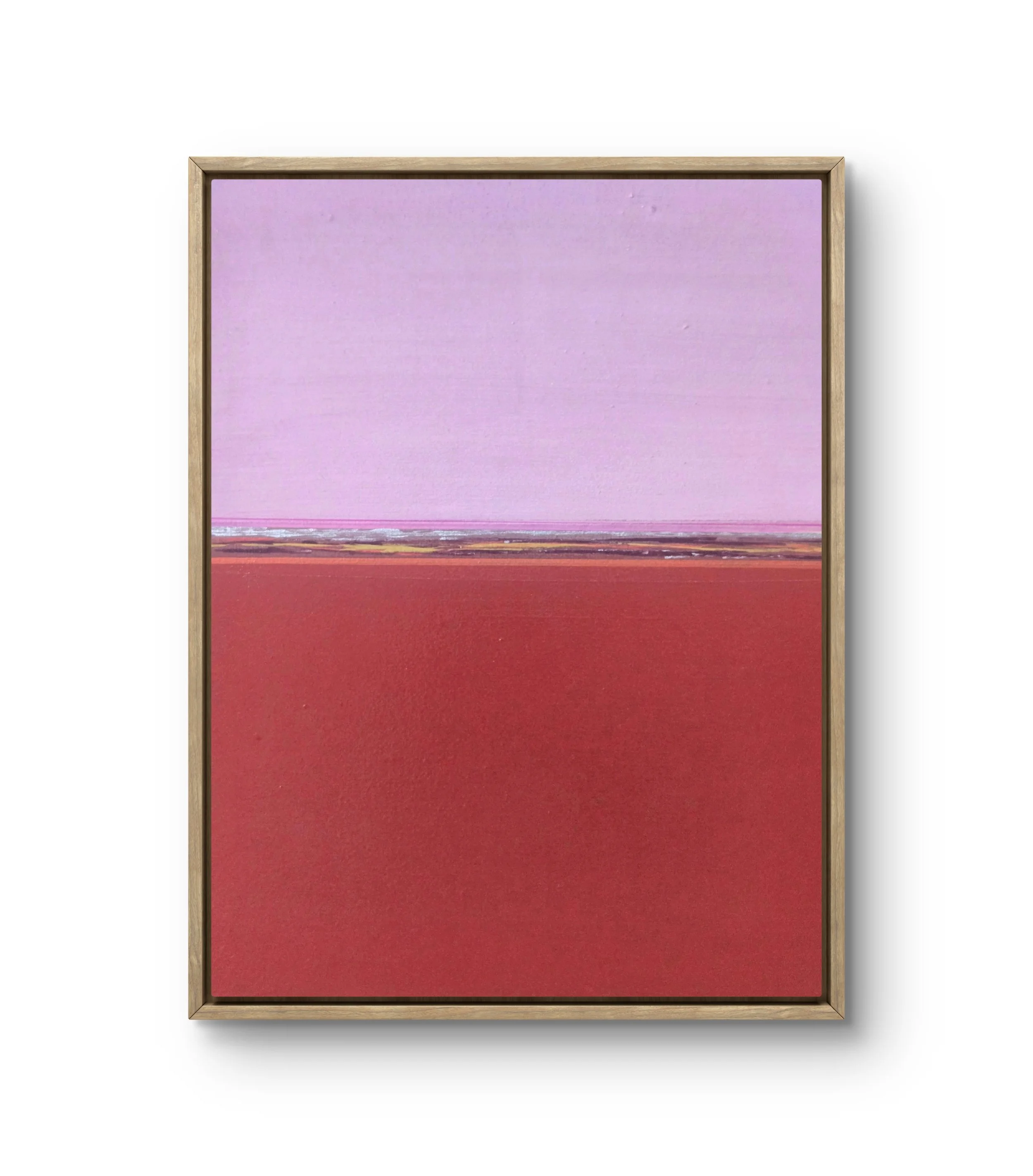 Pink & Red. Framed acrylic on canvas.  11.5 x 9.5 - $500