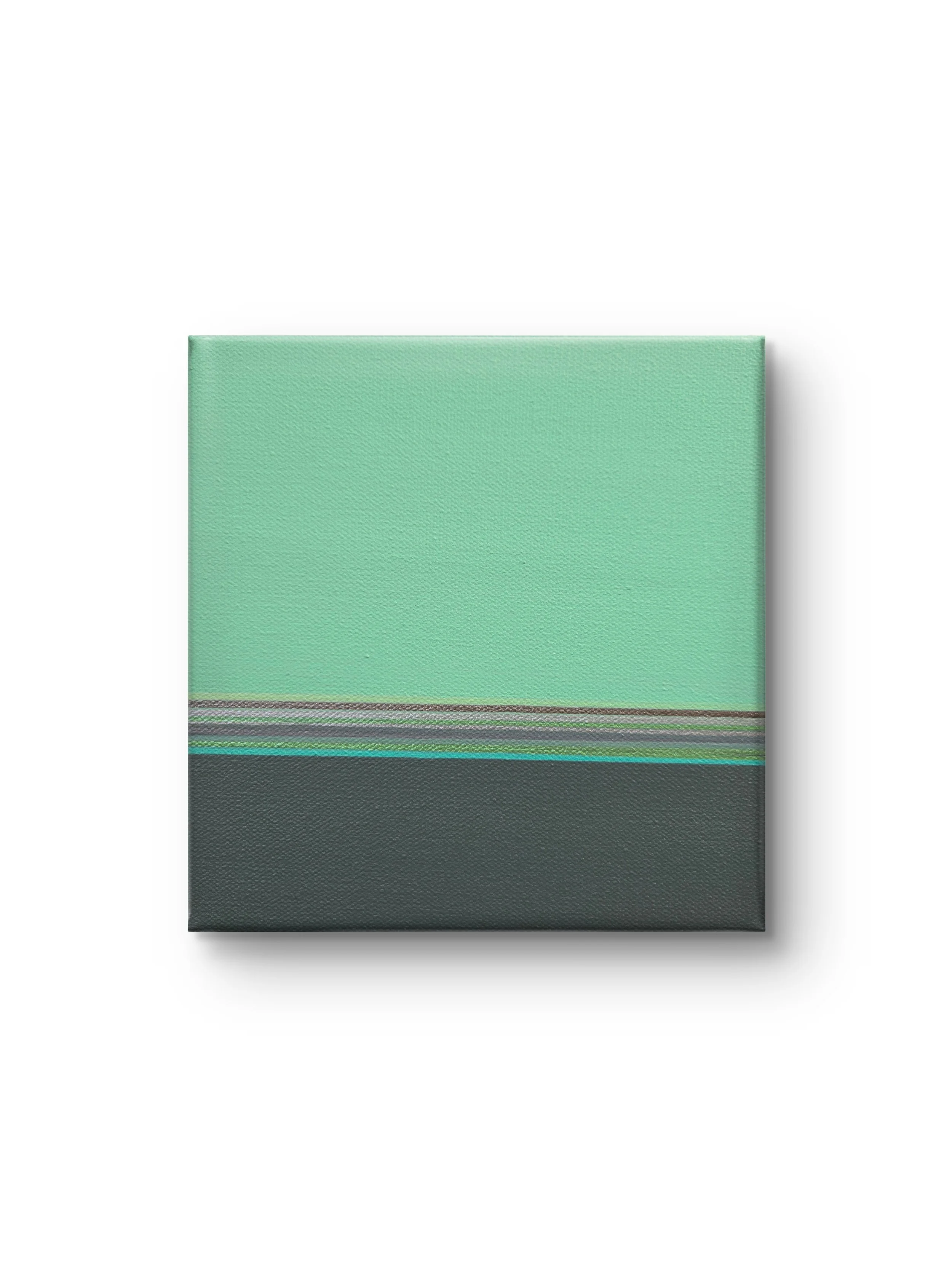 Mint Green & Gray. Acrylic on canvas.
8 x 8 - $300