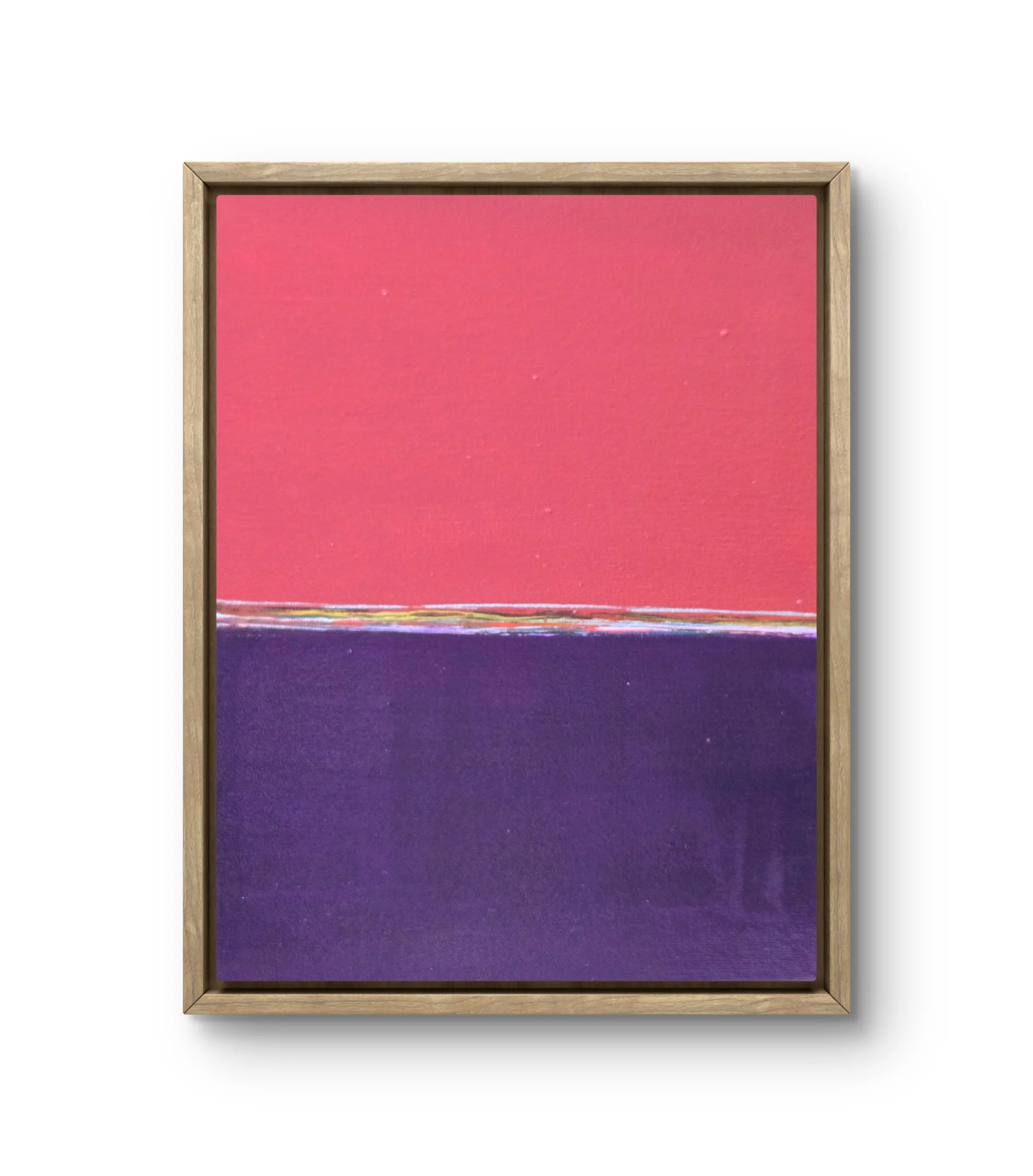   Pink & Purple. Framed acrylic on canvas.  11.5 x 9.5 - $500