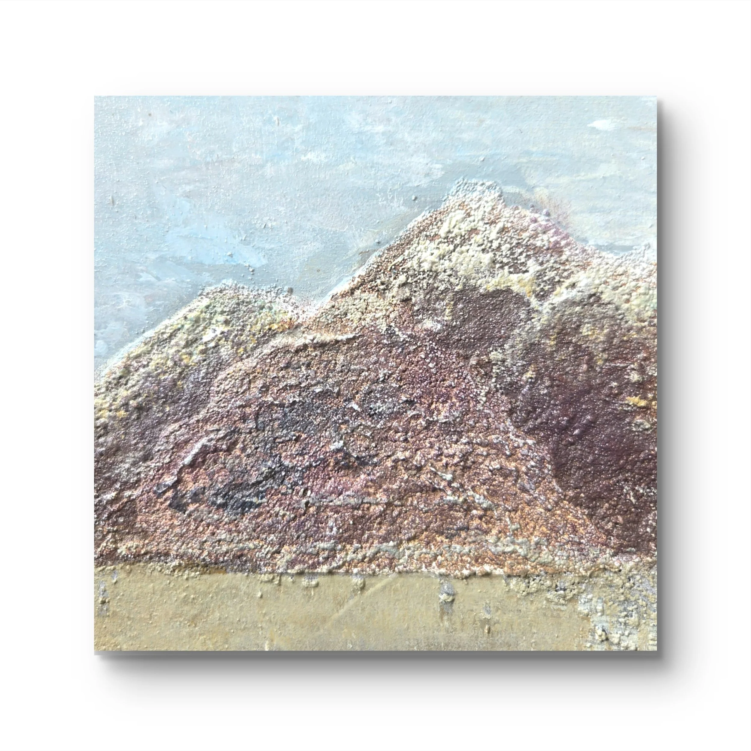 Wasatch Mountains. Textured acrylic on wood. 6H x 6W SOLD