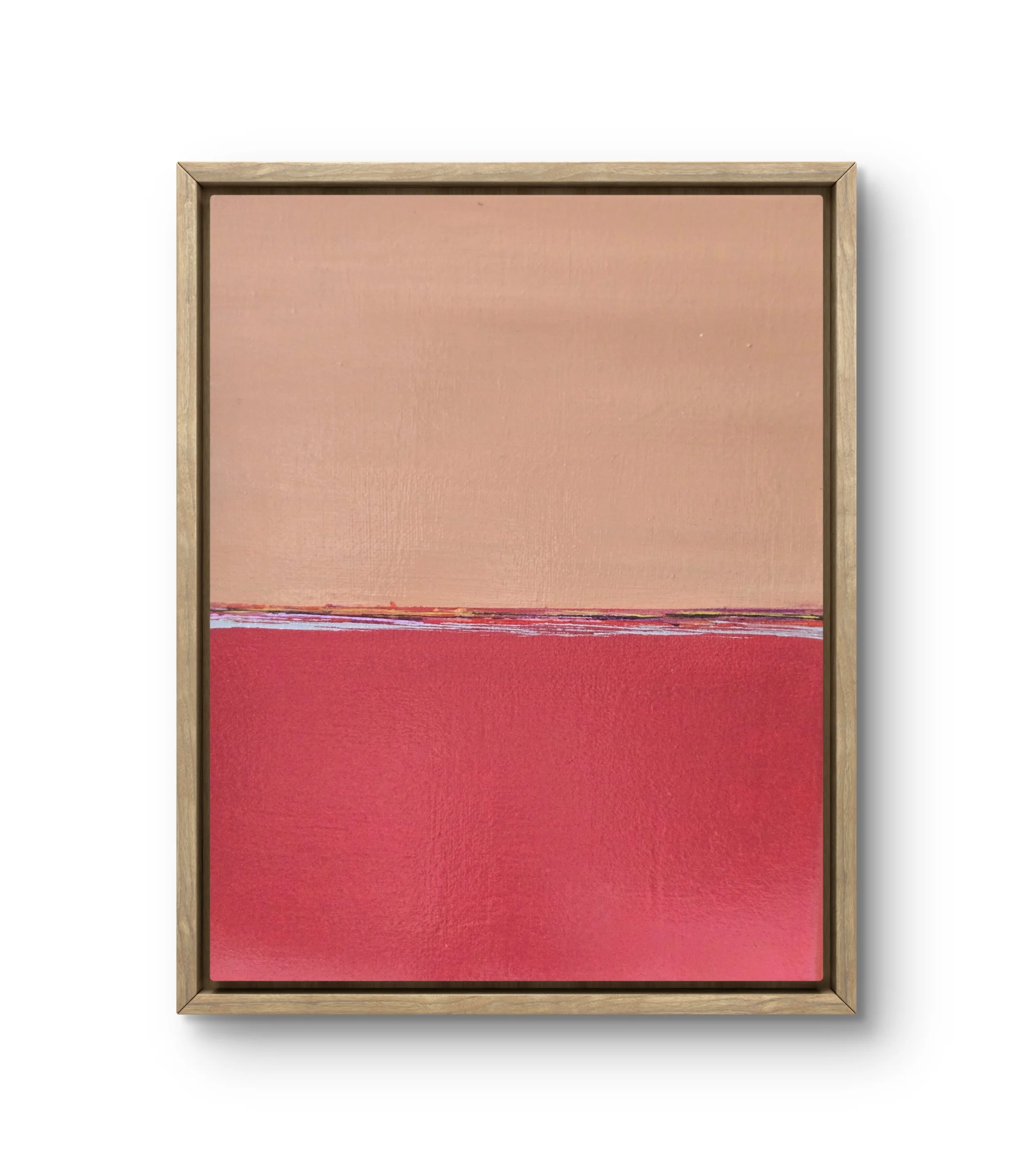 Nude & Red. Framed acrylic on canvas.  11.5 x 9.5 - $500