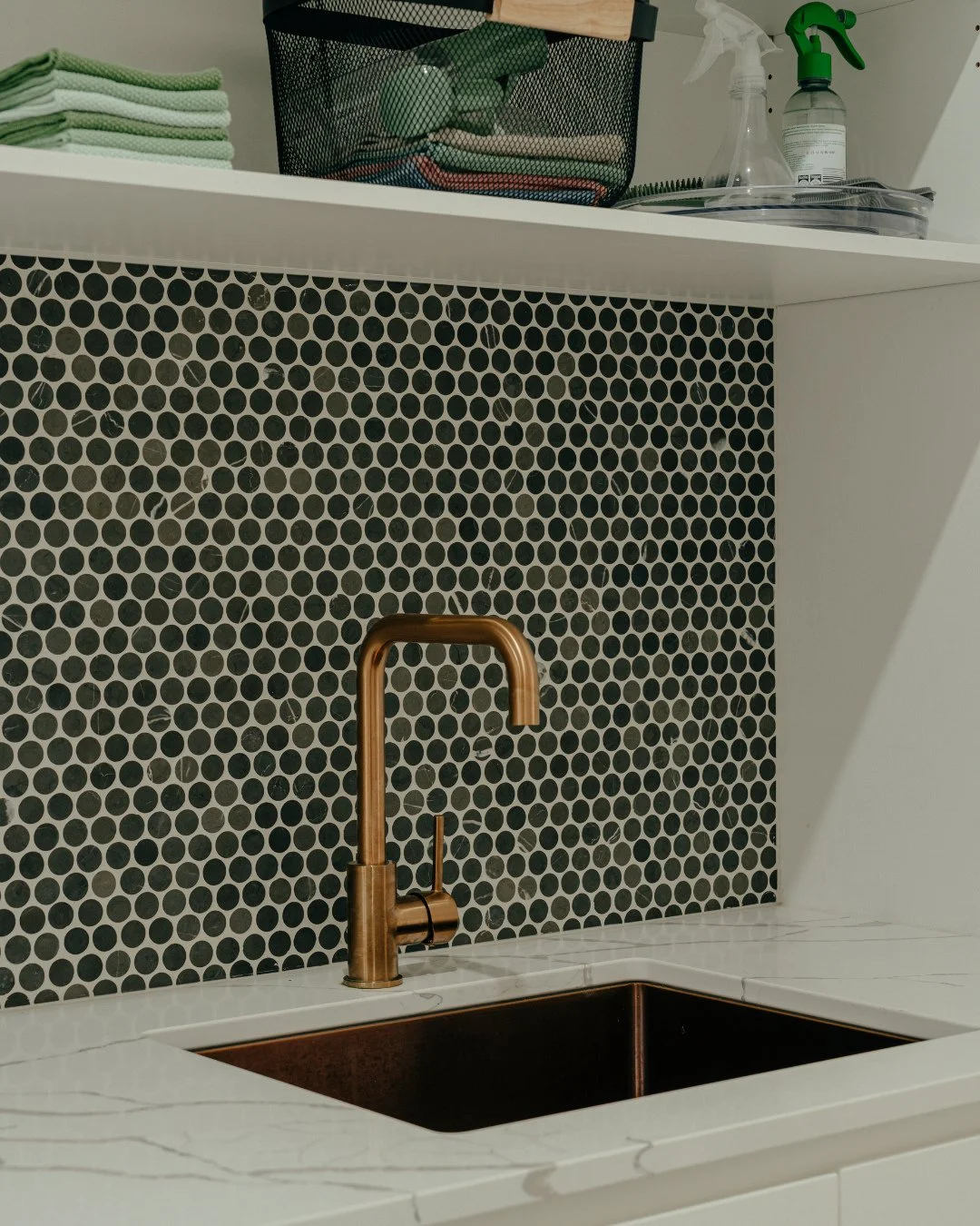 An everyday essential, elevated.⁠
⁠
We created a spacious, modern, and refined laundry that keeps clutter out of sight while doubling as a functional side entry to the home. A space that&rsquo;s become an effortless part of our clients&rsquo; daily r