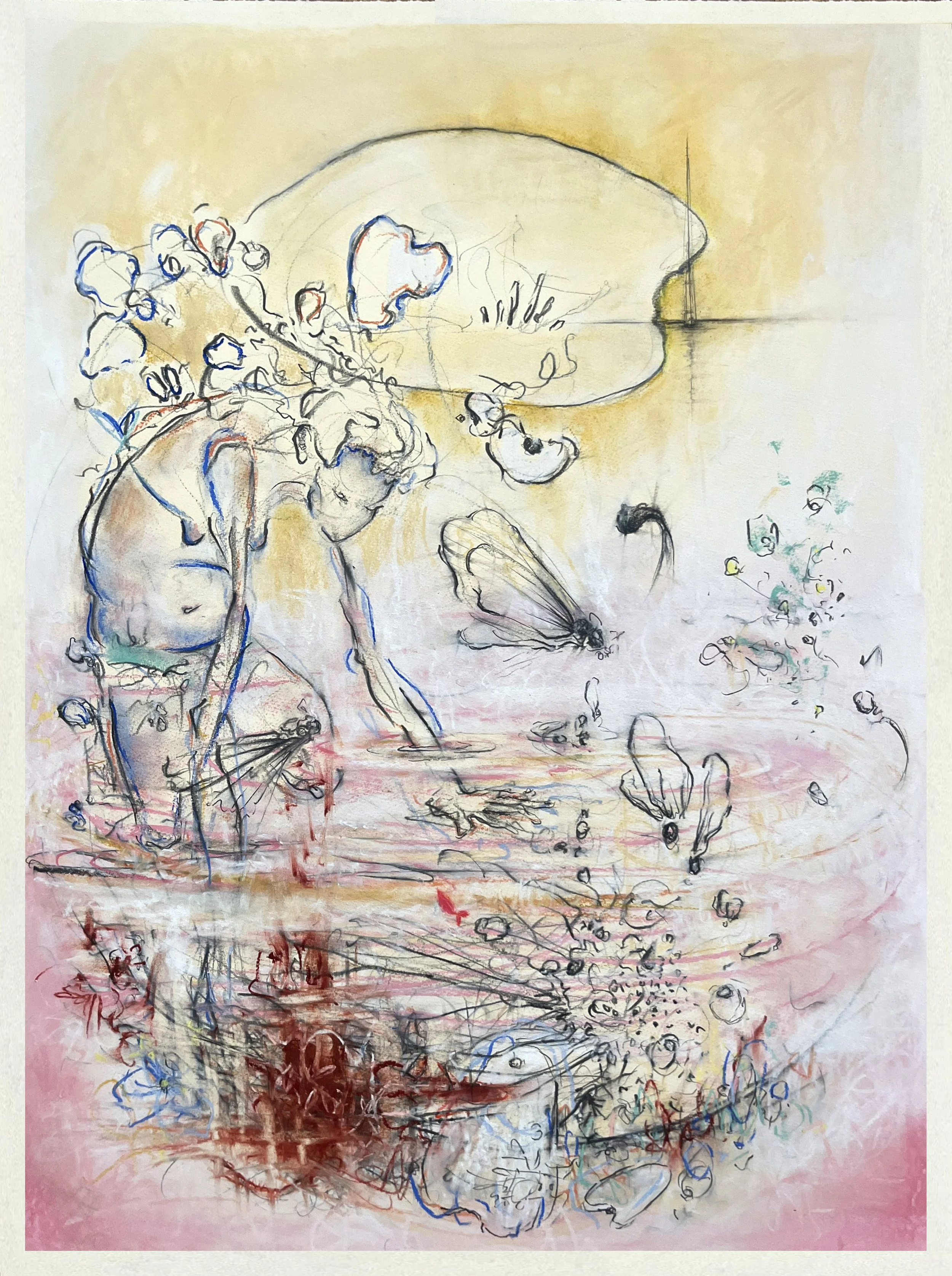 Came Here to Crouch | 22" x 30" | graphite + soft pastel on paper