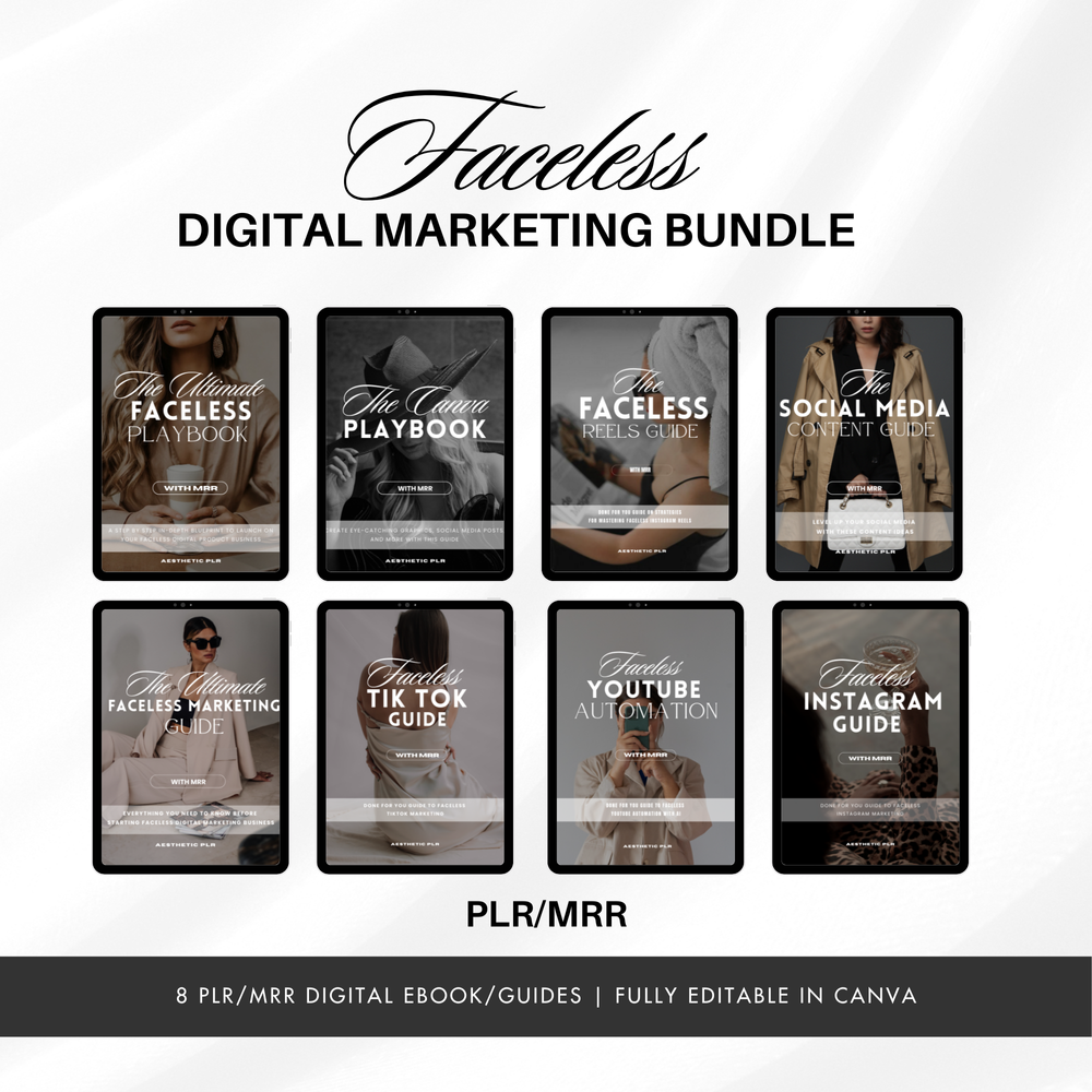 Faceless Digital Marketing Bundle — Aesthetic PLR