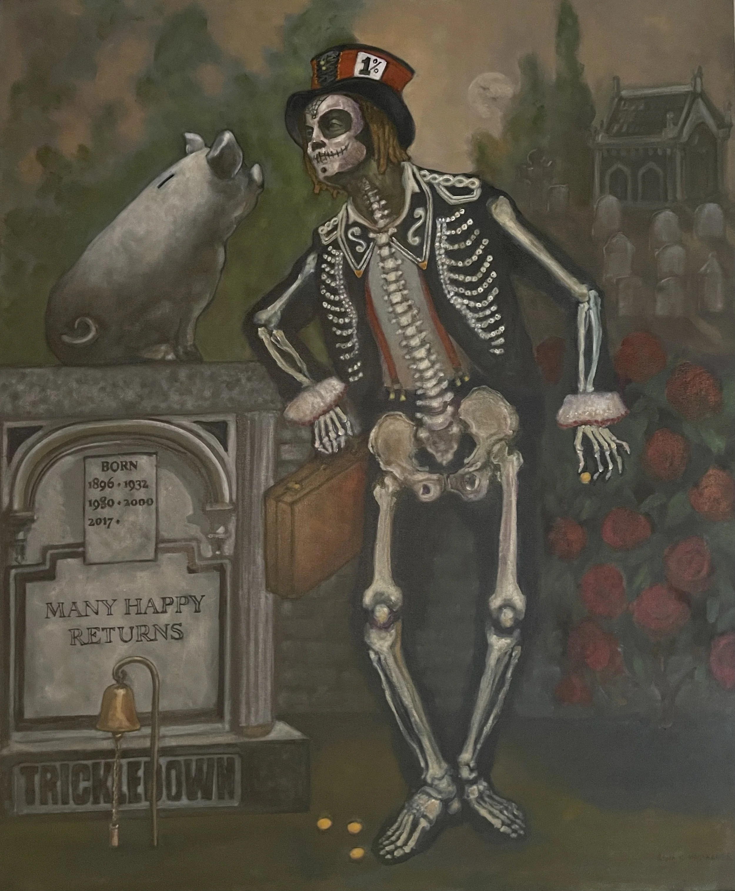 Mr. Trickledown's Economic Revival, 2026. Oil on Canvas _ 40x30inces