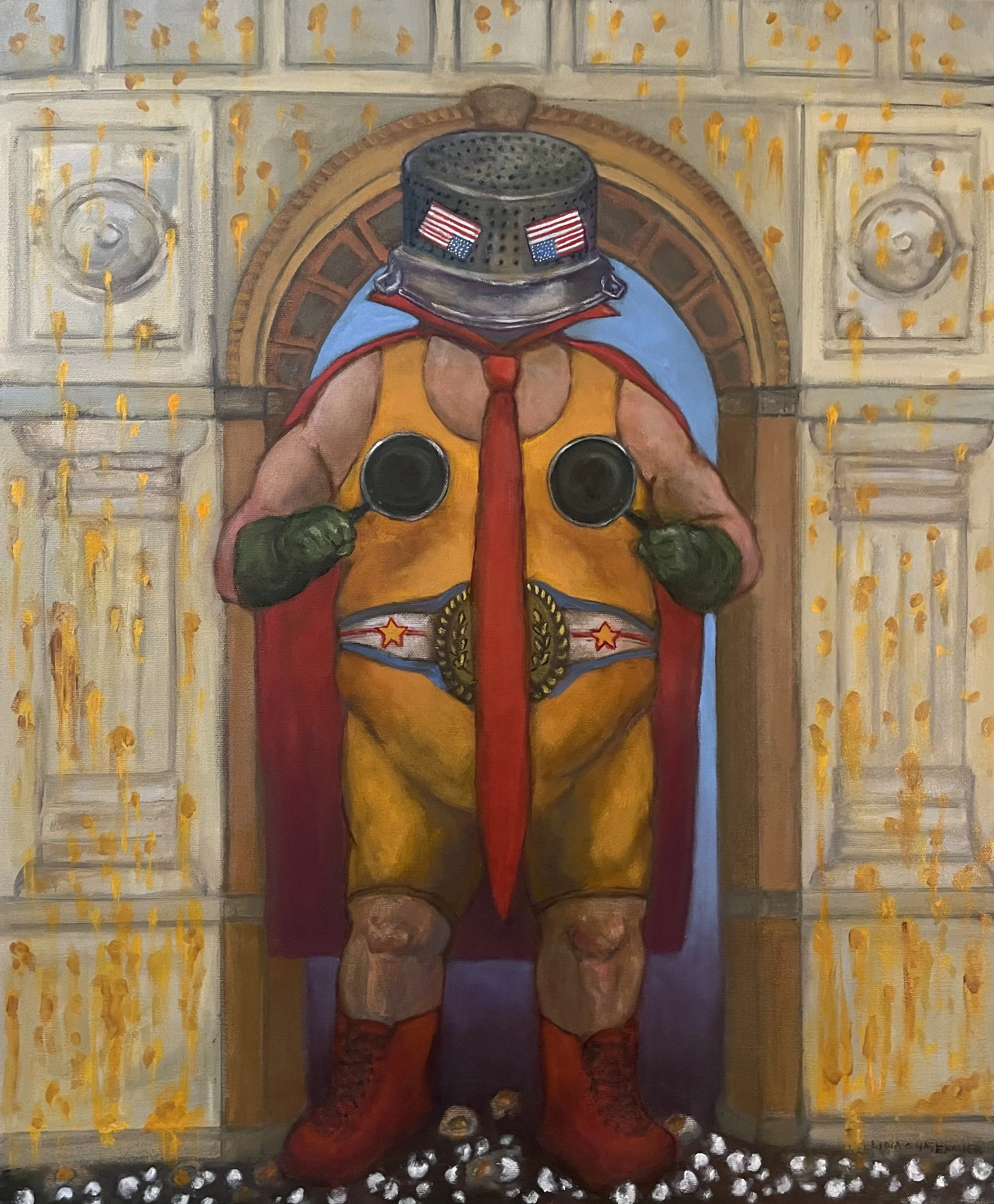 Teflon Man, 2026. Oil on Canvas _ 30x24 inches