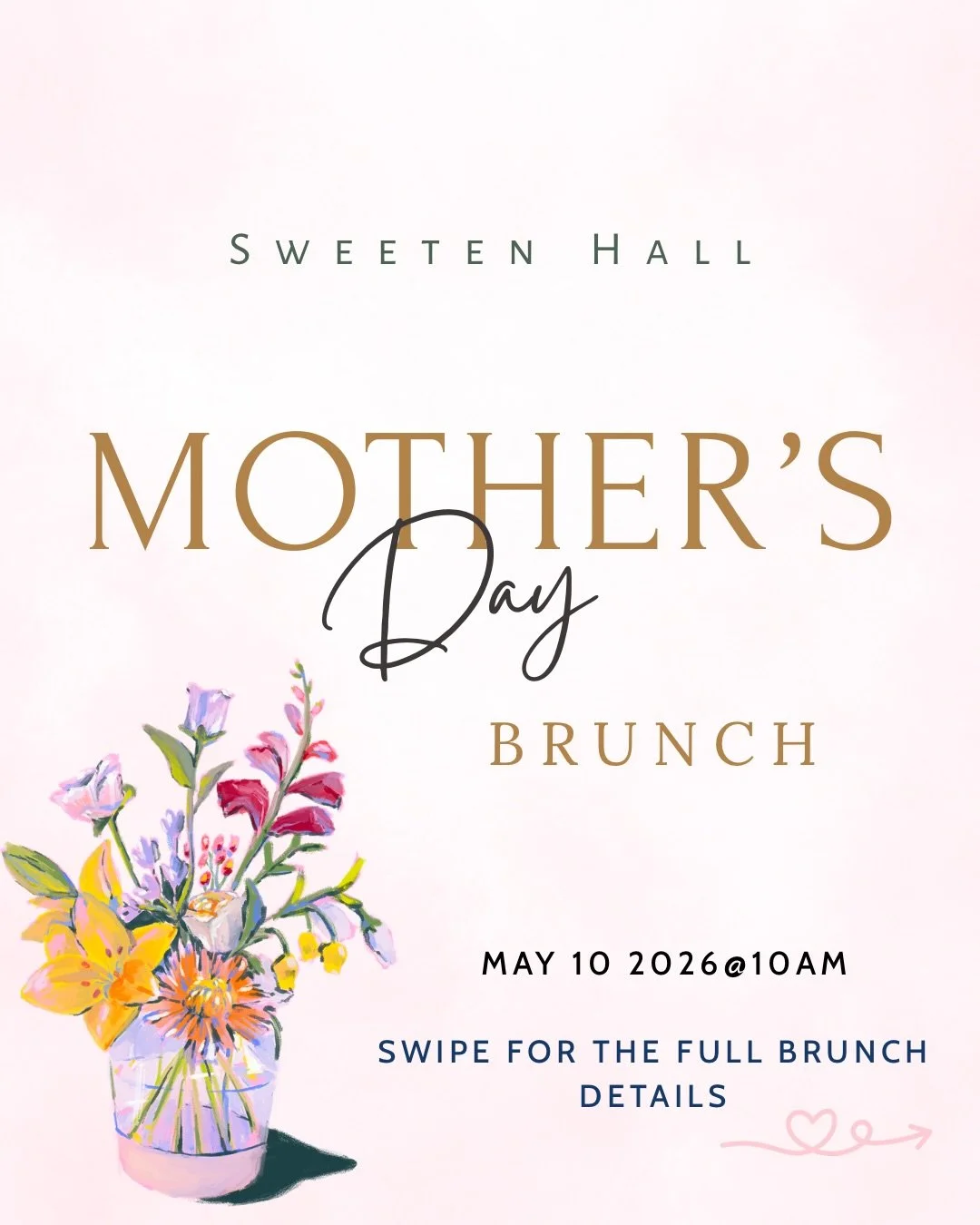 Come spend the afternoon at Sweeten Hall in Rancho Cucamonga for a warm, delicious Mother&rsquo;s Day Brunch made for family, photos, music, and celebrating mom.

Your ticket includes an all-you-can-eat buffet-style brunch made by Felipe&rsquo;s Cate