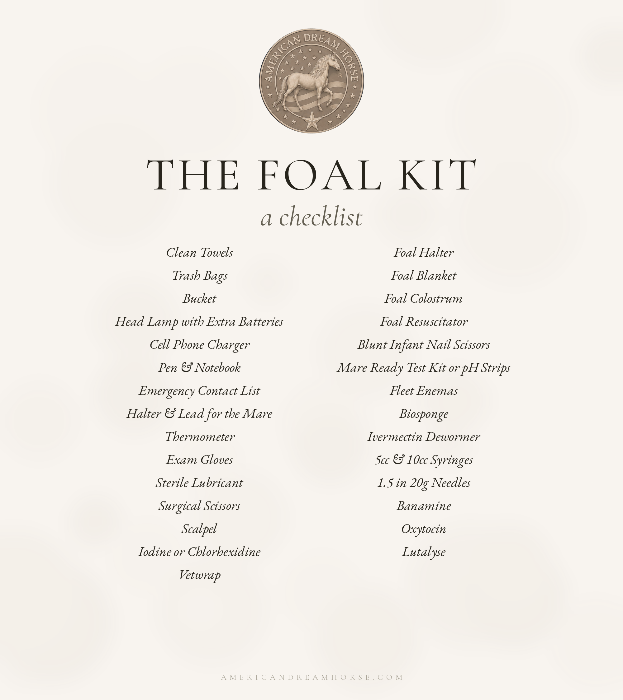 The Foal Kit