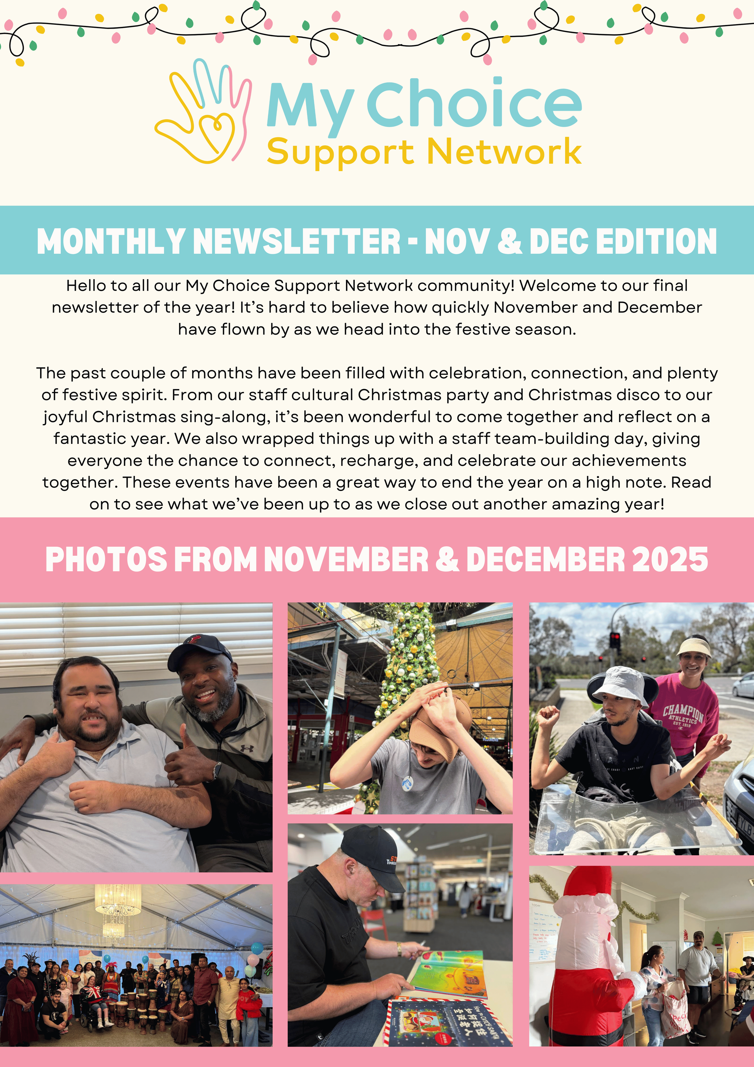 My Choice Support Network Newsletter - November & December Edition 