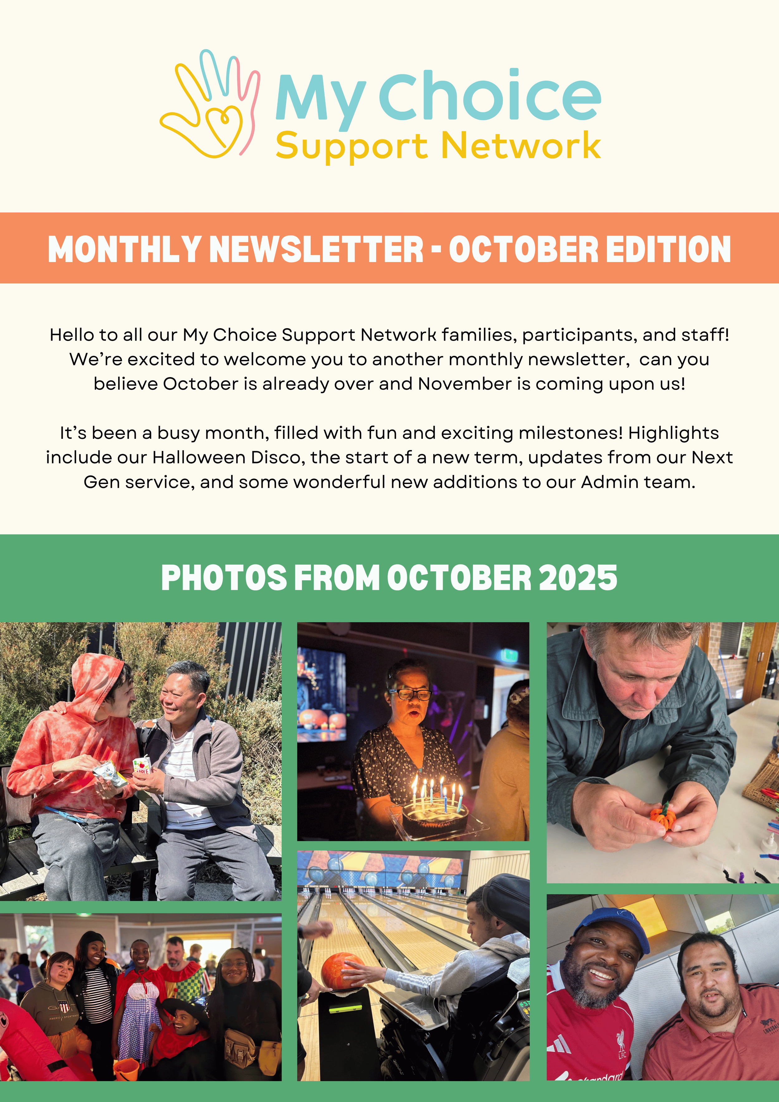 My Choice Support Network Newsletter - October Edition 