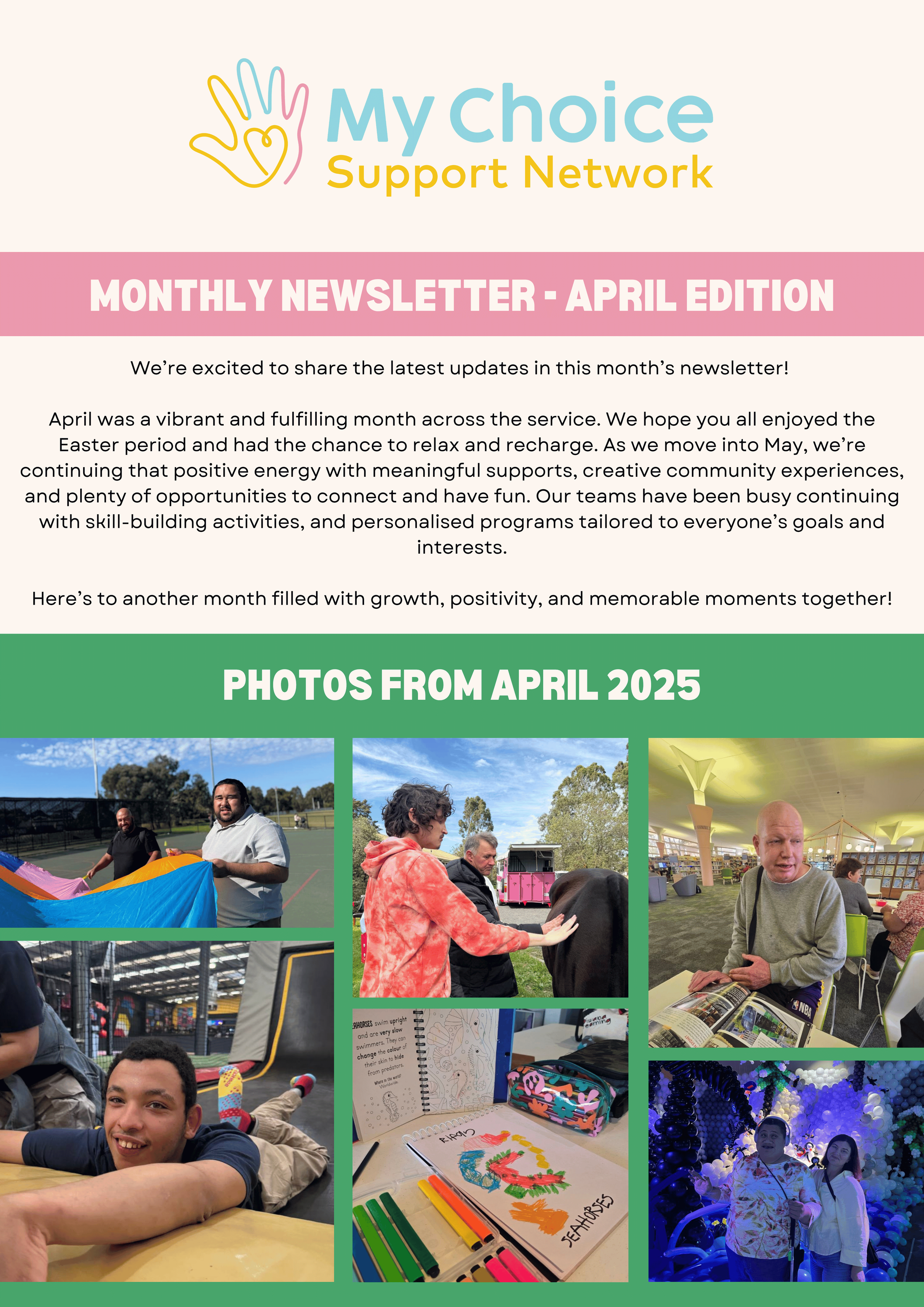 My Choice Support Network Newsletter - April Edition 