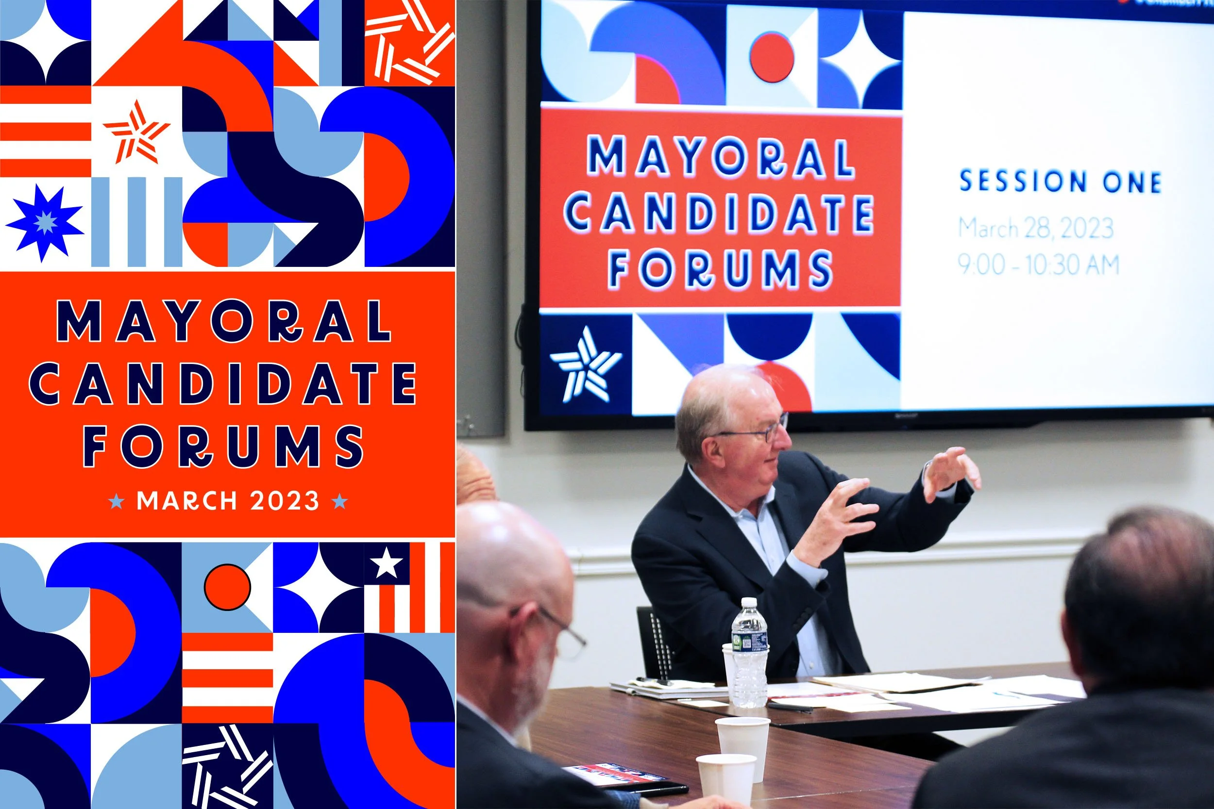 Mayoral Candidate Forums graphics
