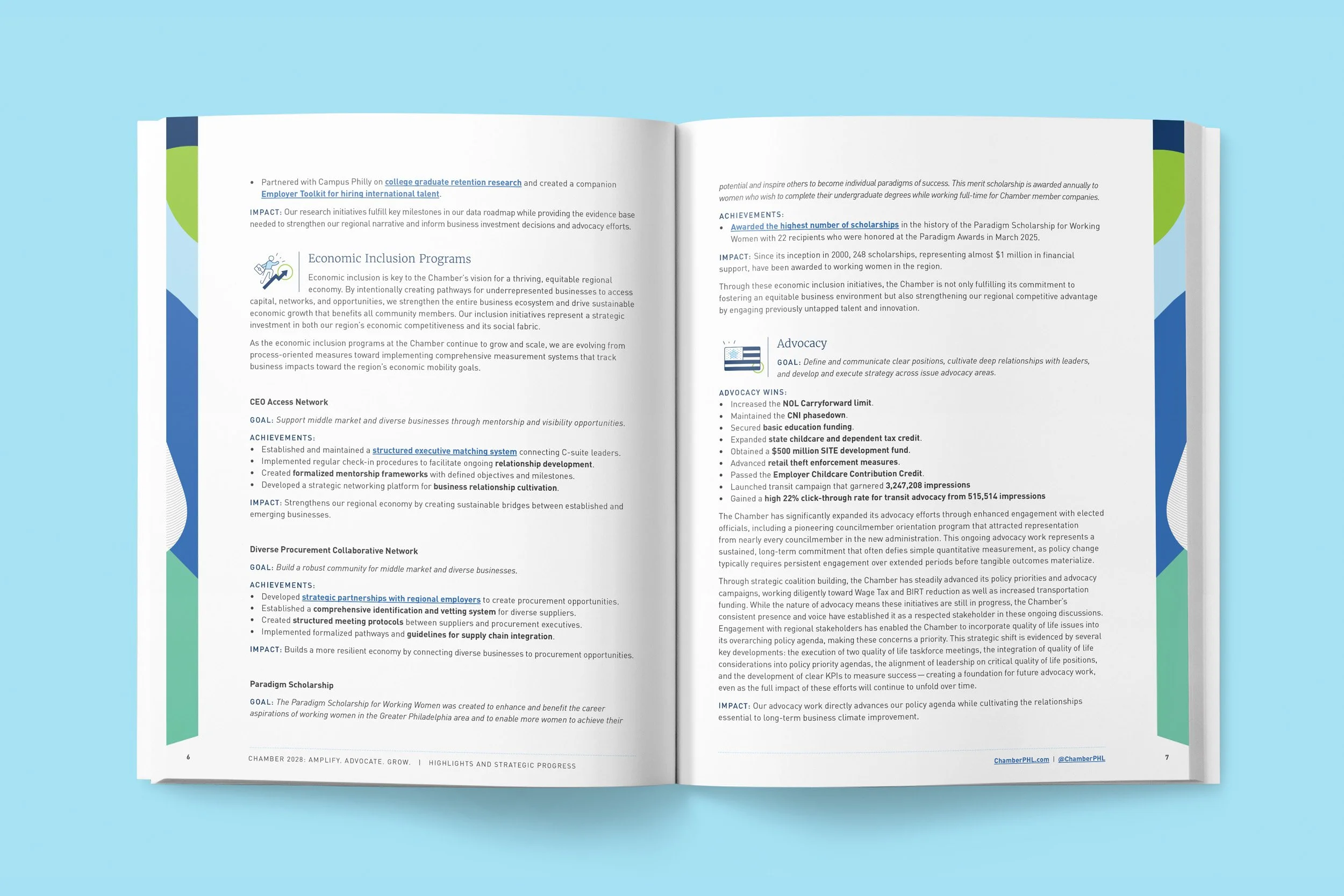 Chamber progress report spread 1 example