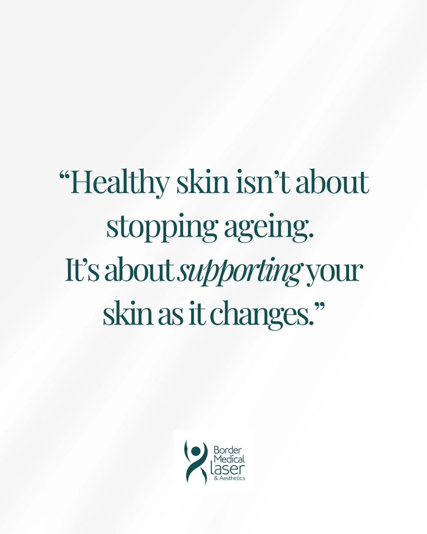 Can we all just take a moment, to sit back and read that again....

Healthy skin isn&rsquo;t about stopping ageing. 
It&rsquo;s about supporting your skin as it changes.

Because somewhere along the way, the conversation around skin and ageing can ge