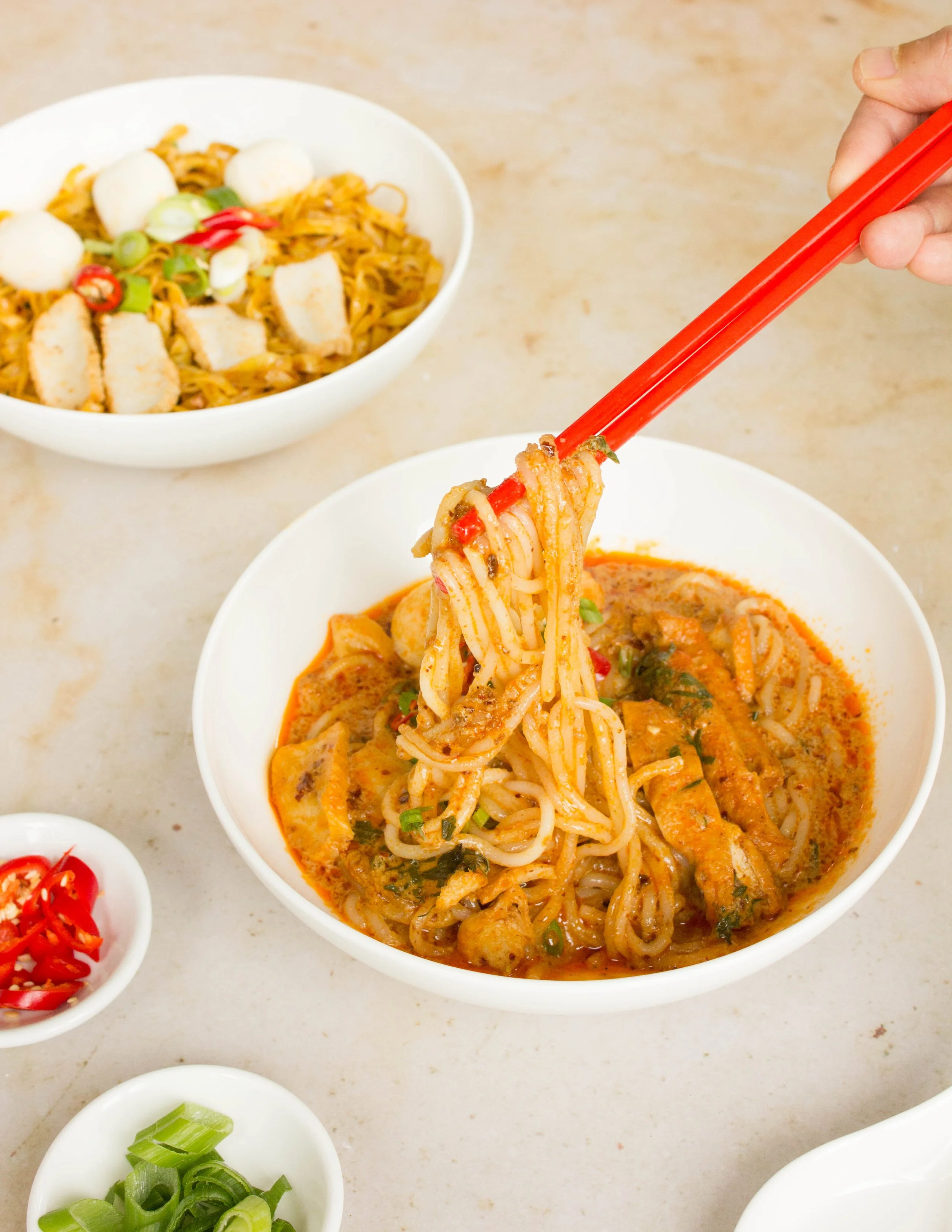 Laksa, Fishball Noodles, Chilli, Singaporean Food