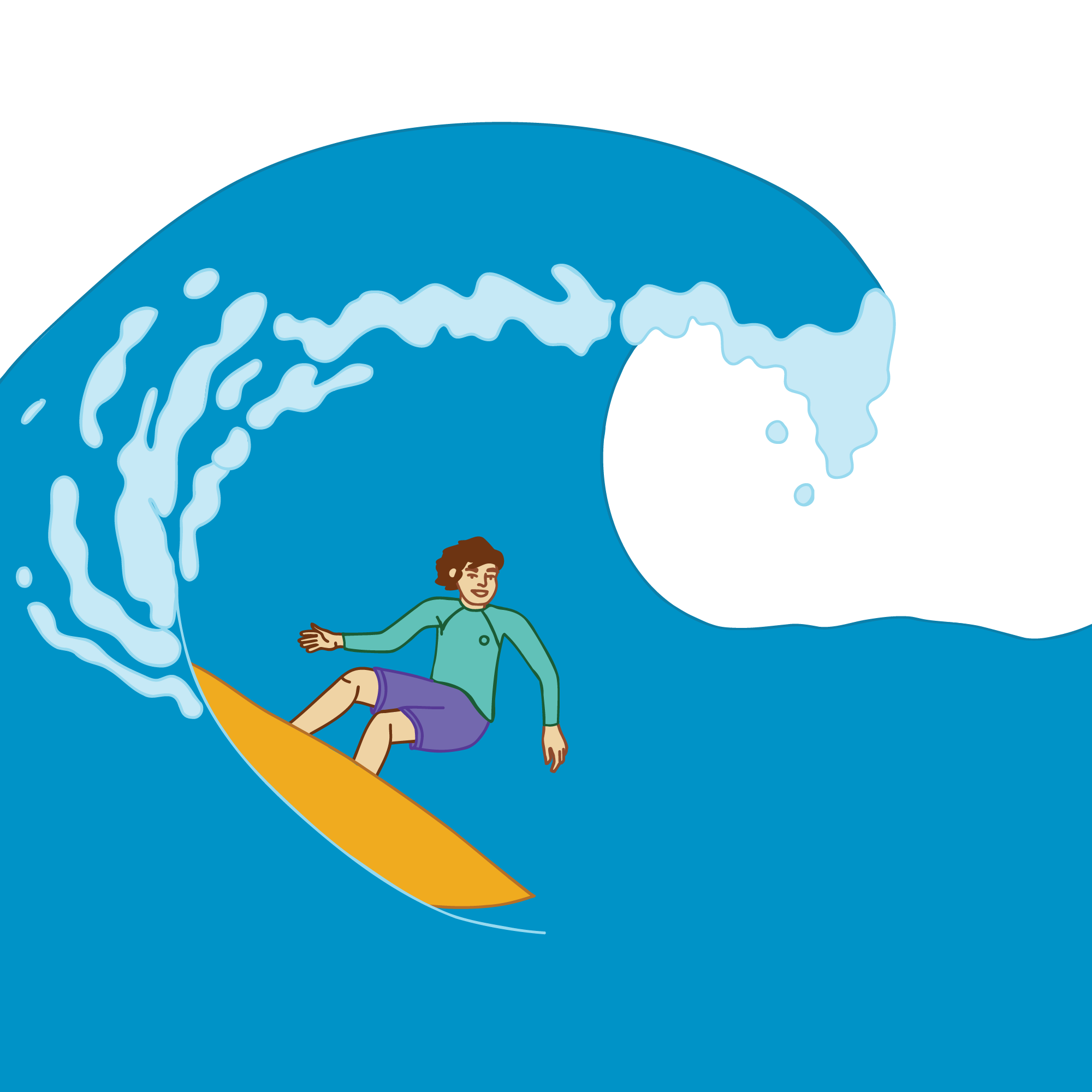 Sunshine Coast Council Youth Plan Illustrations - Surfer