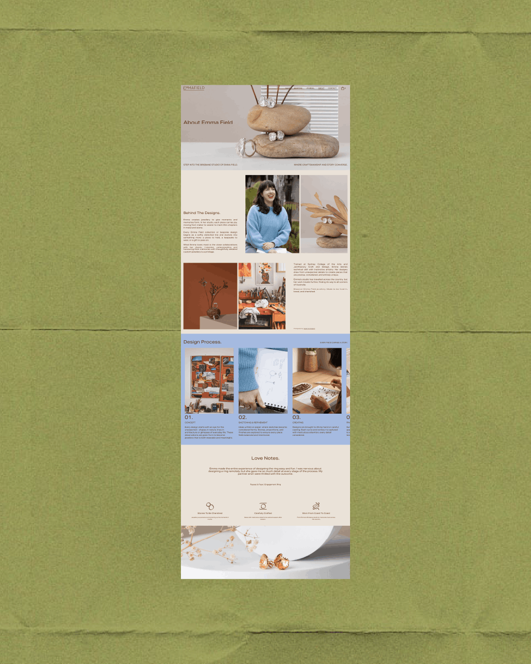 Emma Field Website Design About Page