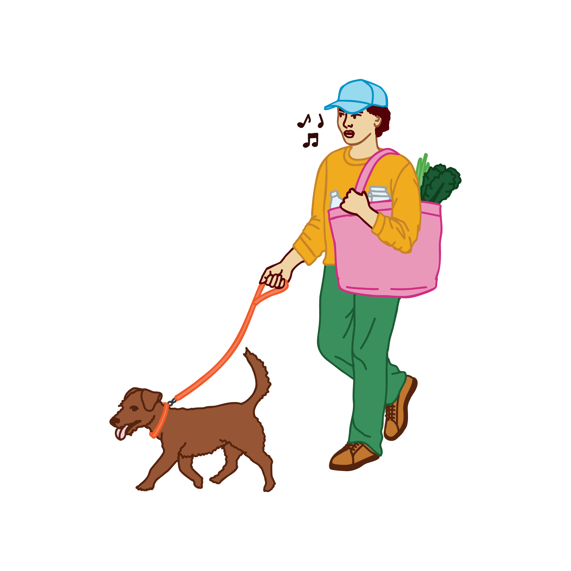 Sunshine Coast Council Youth Plan Illustrations - Walking The Dog