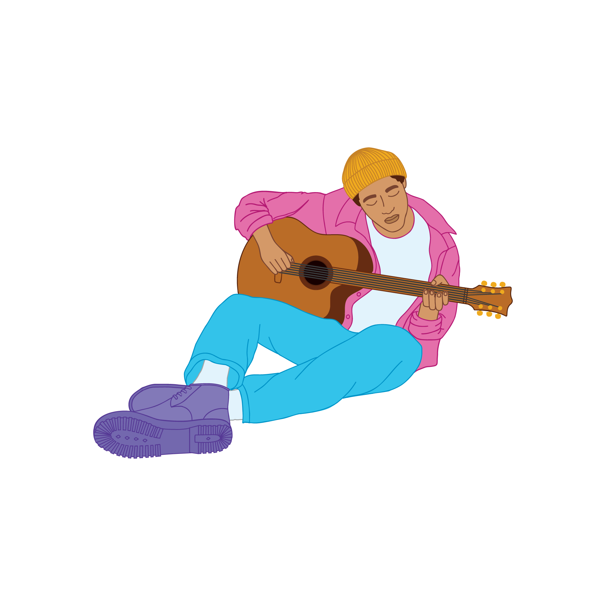 Sunshine Coast Council Youth Plan Illustrations - Playing Guitar
