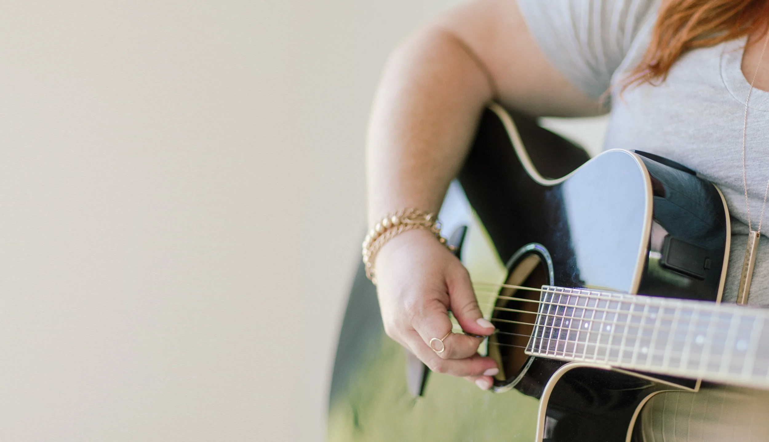 Woman holding guitar