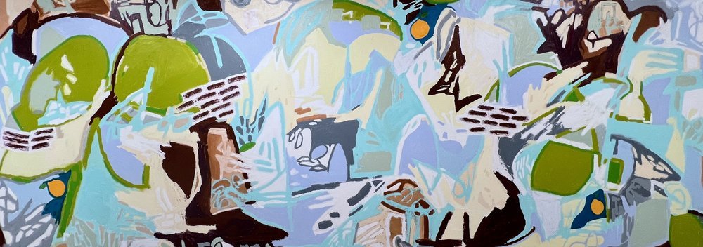 Life in the Algorithm, (maybe I can find you here), 2025
Oil on Linen
17ft x 8ft x 4 in.