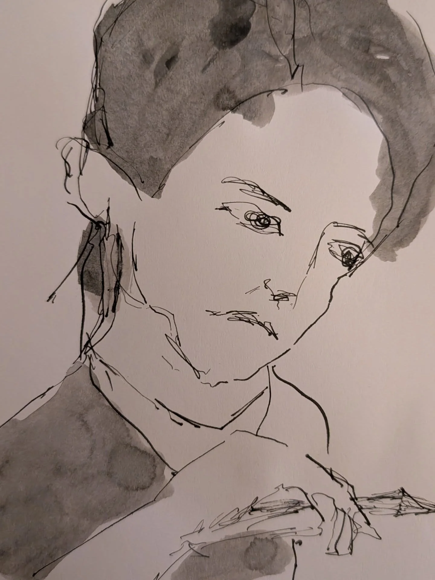 Thank you Chloe @drawingisfree_org. So good to have you back. I couldn't decide on my medium tonight so they're a bit all over the place. I've dropped the one in of the lovely mum and her two small ones. I was laughing so much I could hardly draw. It