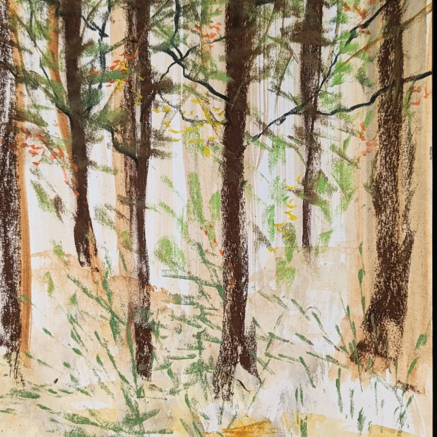 What a really special day in the woods with such fabulous @whitstable.artists.forum friends (see story for @michellegoggiart 's lovely video of it all). I just played and painted and laughed and was utterly filled with joy 💚💚💚

#enpleinair 
#blean