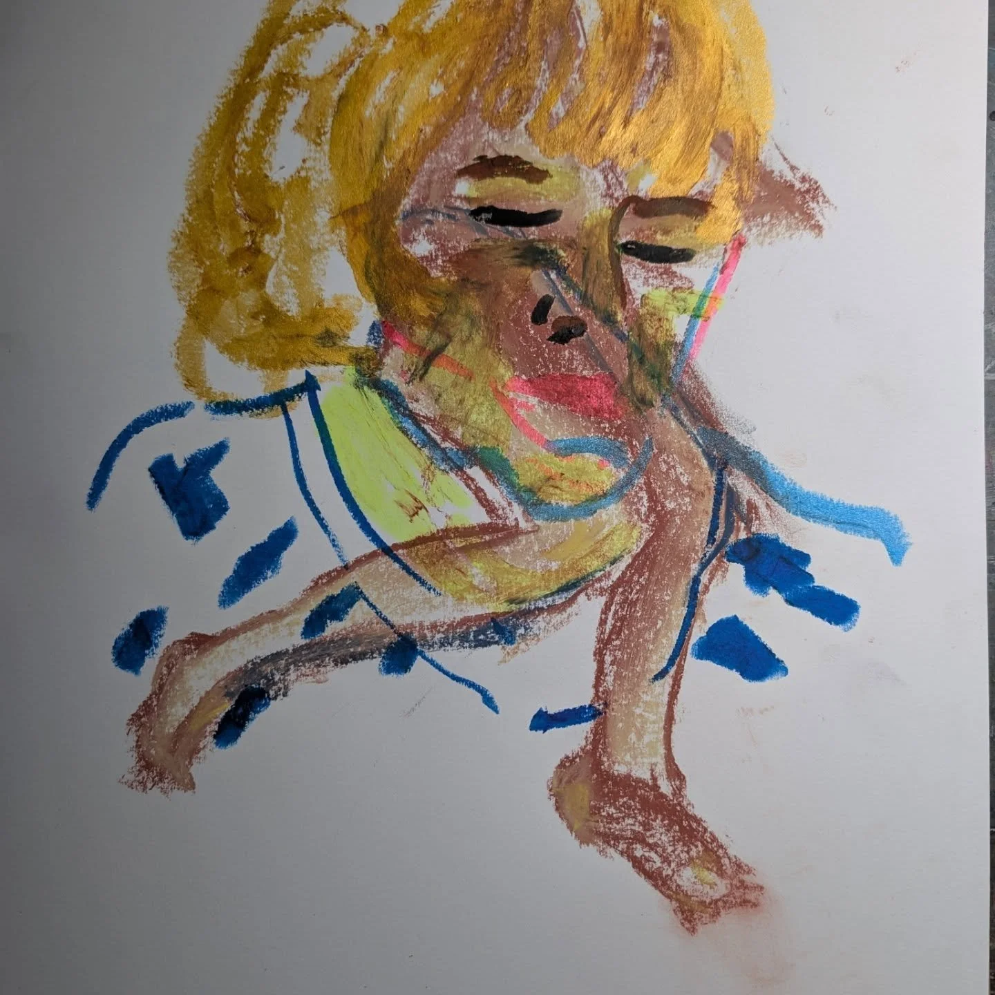 Sometimes life throws a curve ball and, it is at times like these that i.am so grateful to @drawingisfree_org and my art practice. Some Tempera sticks and an old life drawing sketchbook and the world disappears for an hour. Thank you Chloe, thank you