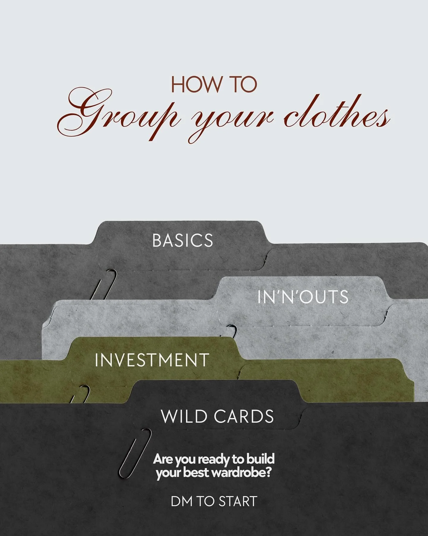 Drawing from Amy Smilovic of Tibi&rsquo;s philosophy, we&rsquo;ll guide you through the 4 essential categories that should shape your wardrobe. 

We&rsquo;ll personalise the perfect balance for you, as the weight of each category will depend on your 
