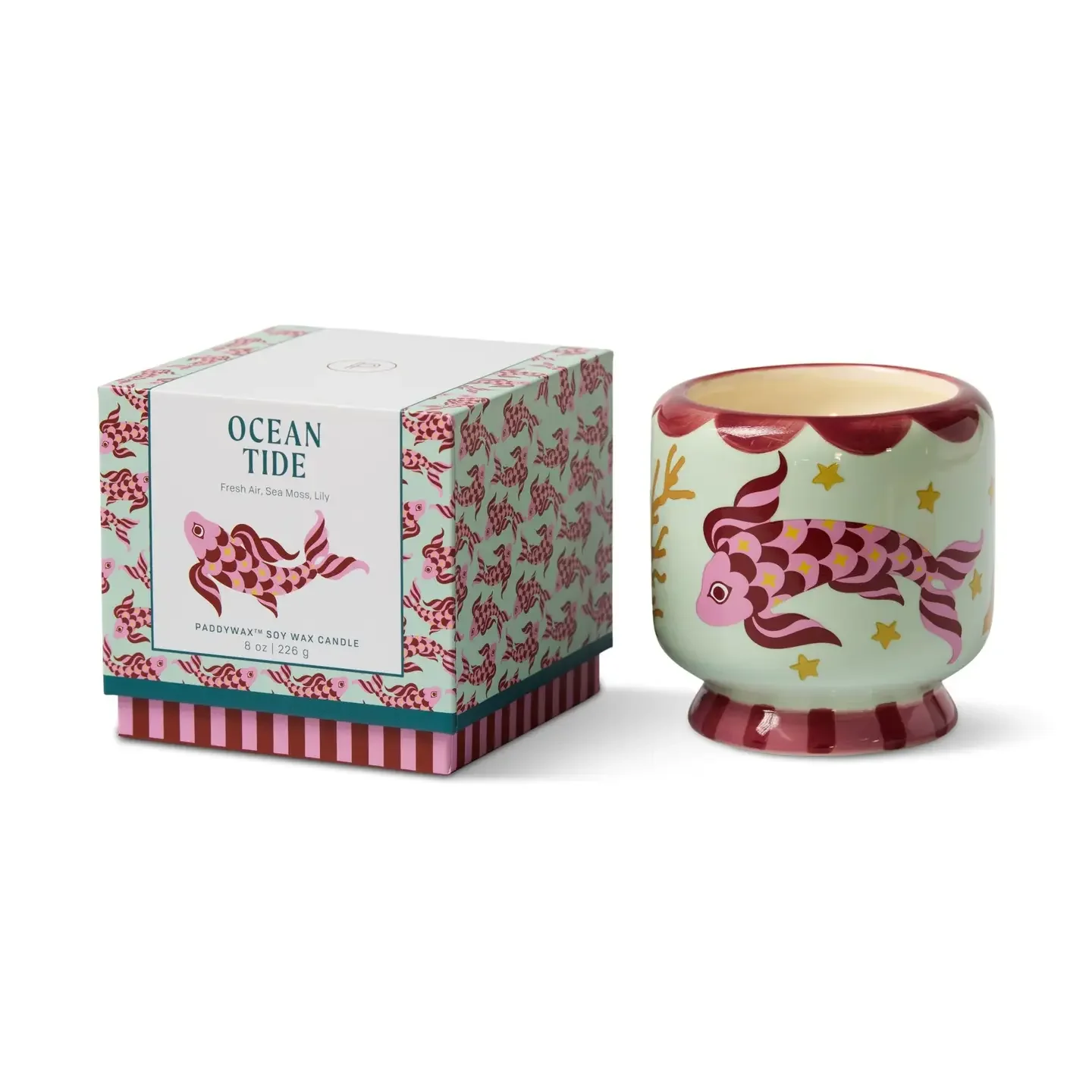 Paddywax A Dopo  Koi Fish Ceramic Candle - Sea Salt & Sage