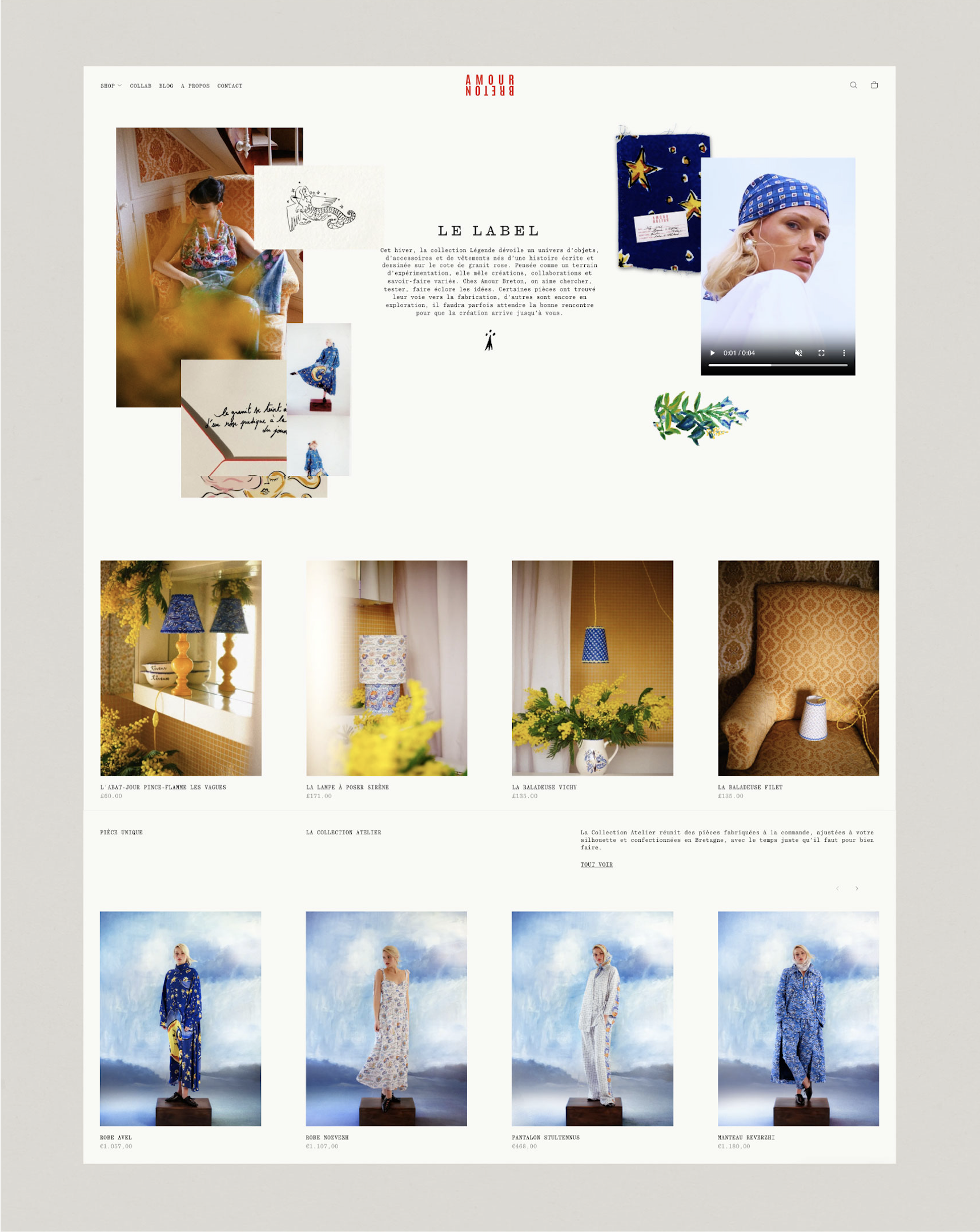 Amour Breton website design