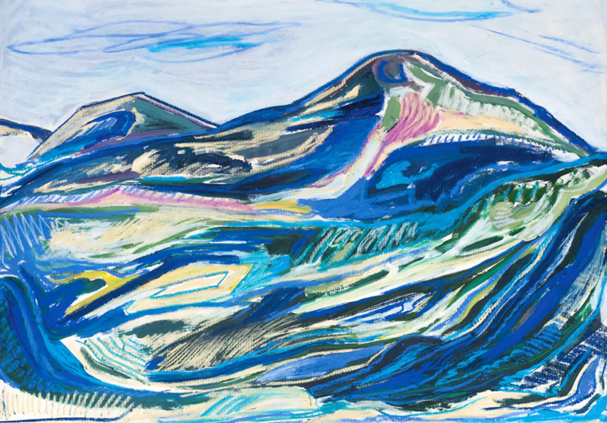 'Sicilia'
Paint and pastels on paper, 65x85cm
2025 
(sold, but available as signed print from www.toomanyprints.com)