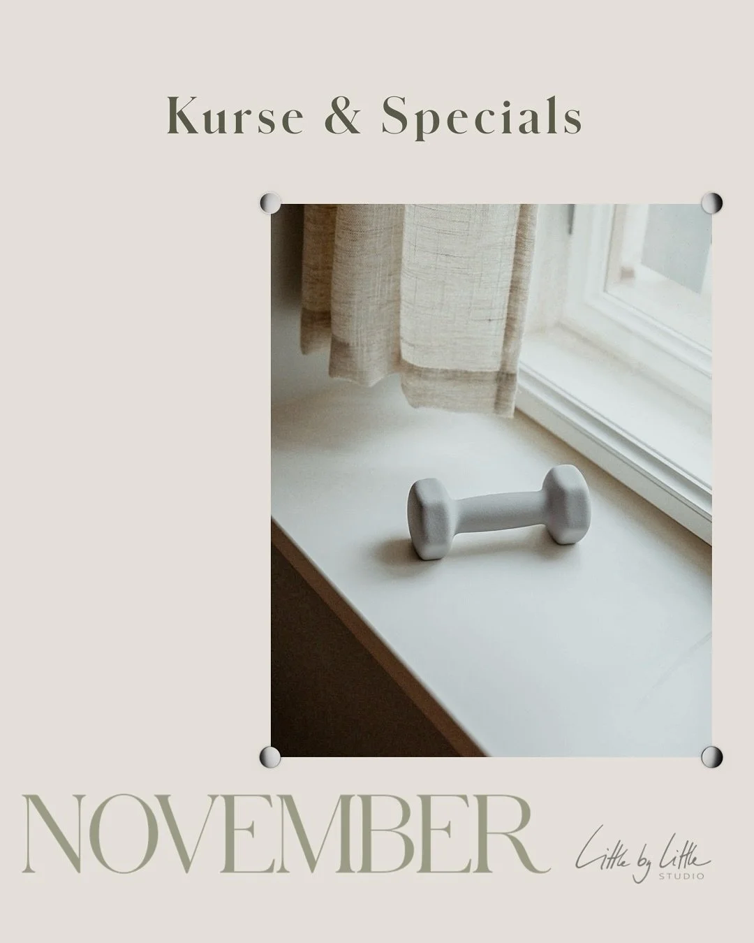 November-Vibes im Studio ✨

Zwischen DIY-Adventskranz-Workshops, Babymassage, S&auml;uglingspflege, Post Baby Kursen, Beikost-Workshop und Kindernotfallkurs ist alles dabei, was (werdende) Mamas (und Papas) wirklich brauchen: Wissen, Austausch &amp; 